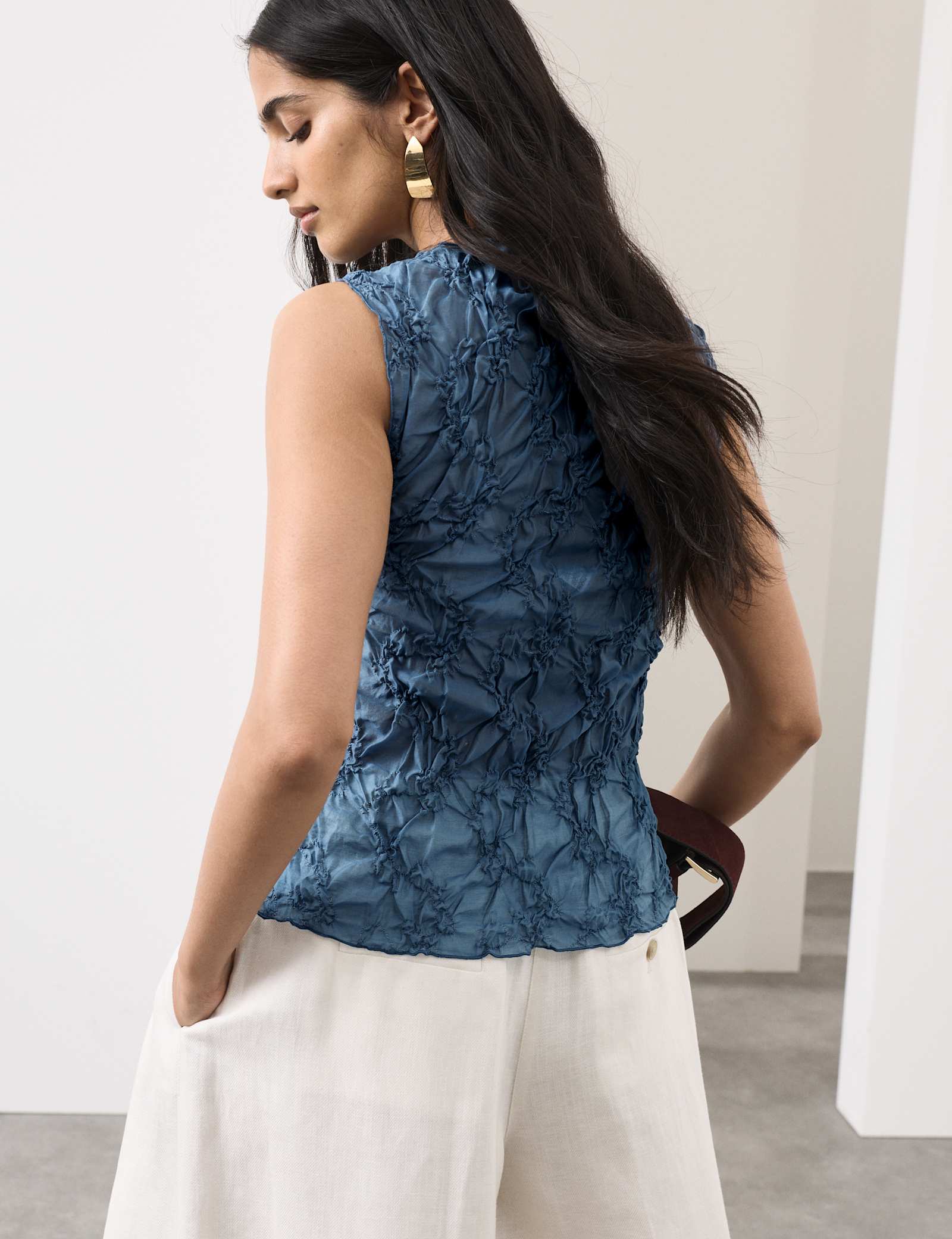 Lyocell Rich Textured Vest Top - image 5