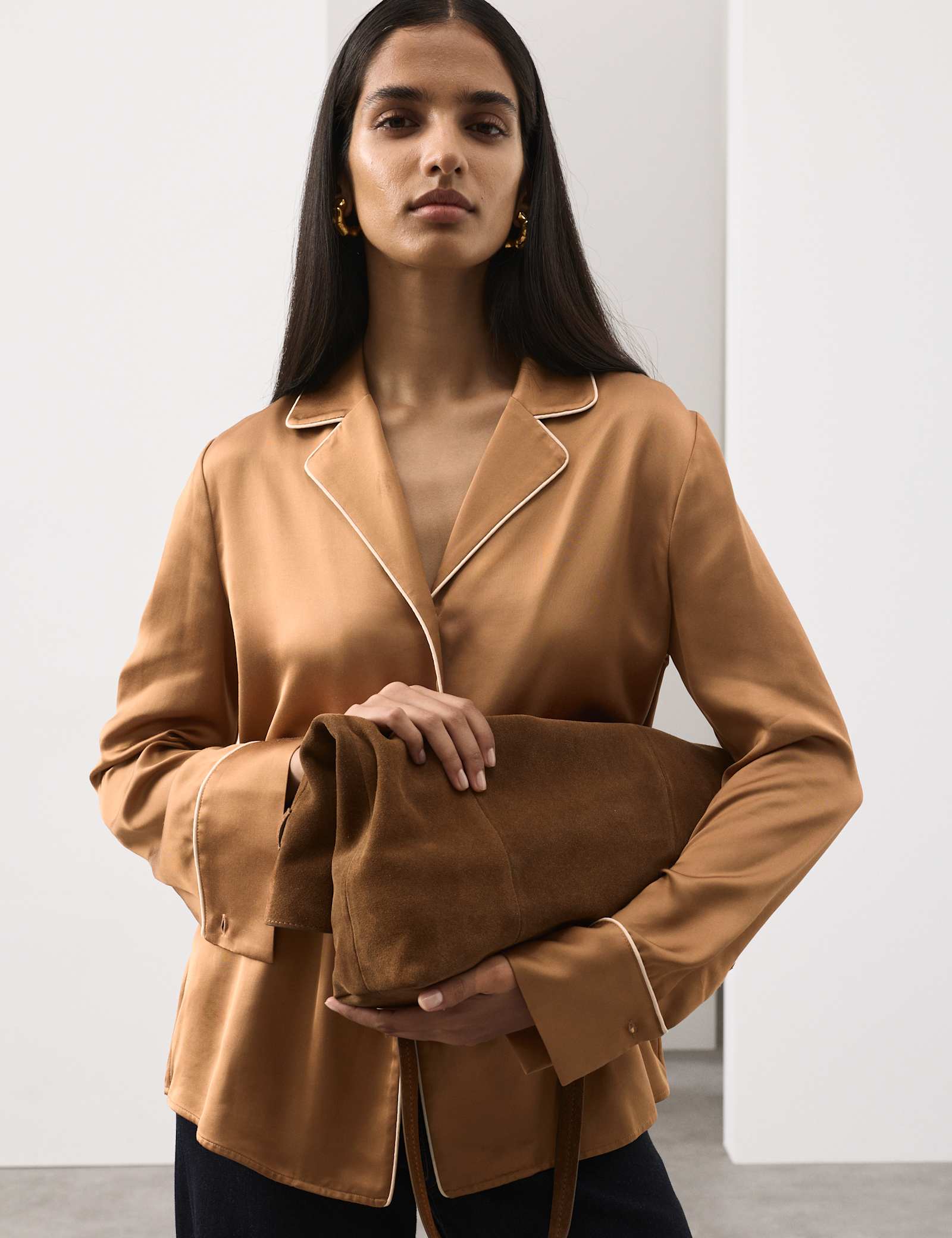 Modal Blend Revere Collared Shirt - image 2