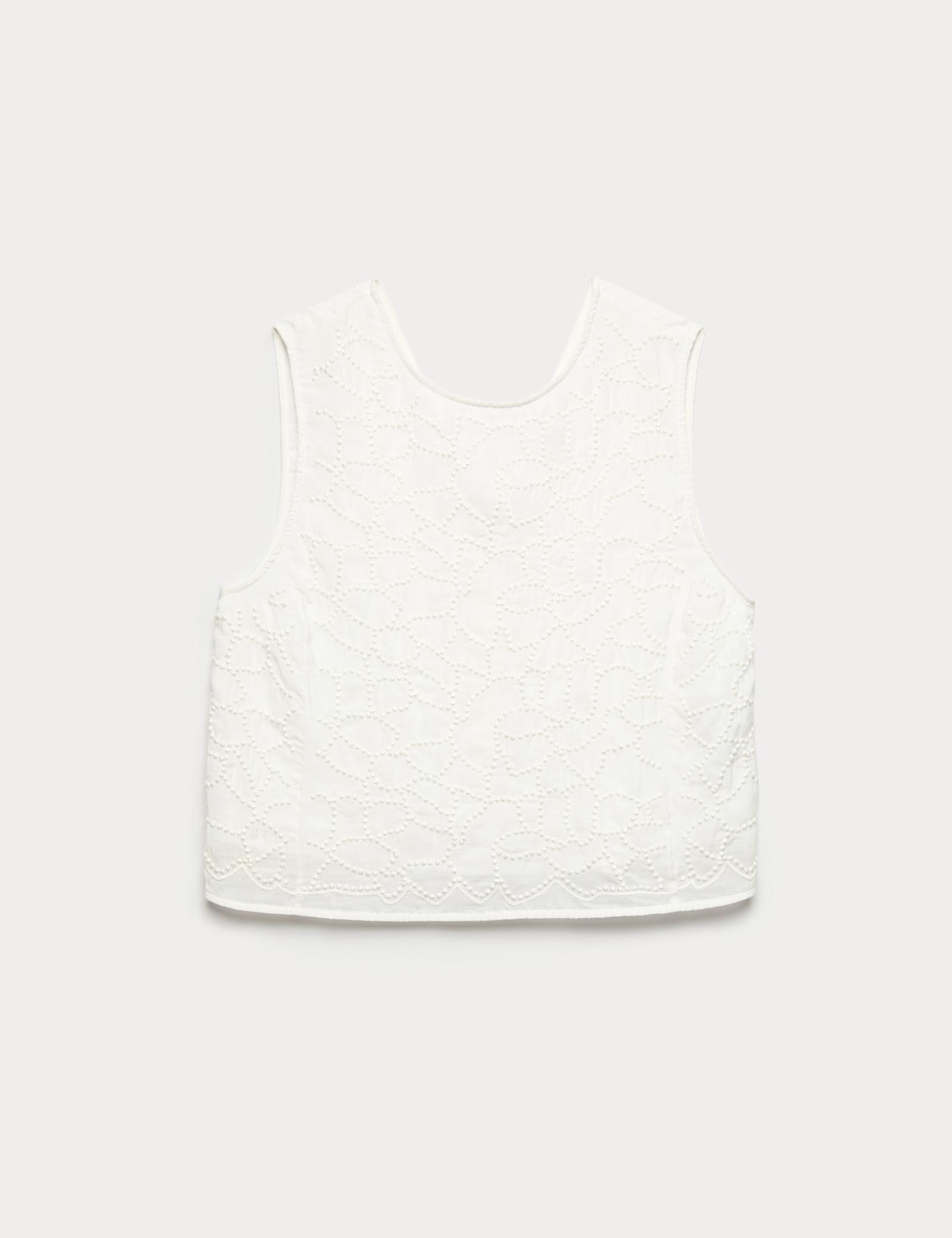 Viscose Rich Embroidered Shell Top - image 1