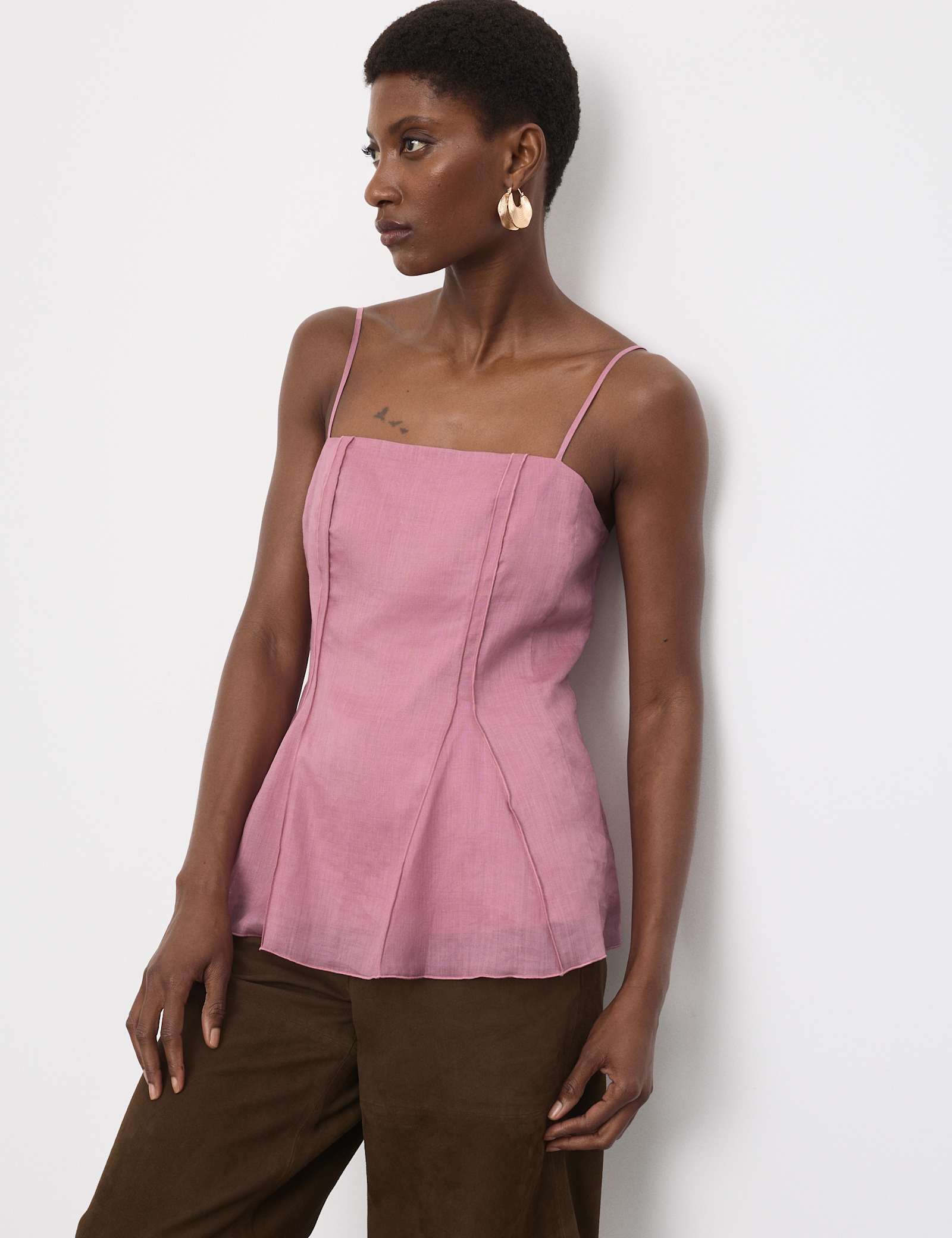 Pure Ramie Godet Cami Top - image 5