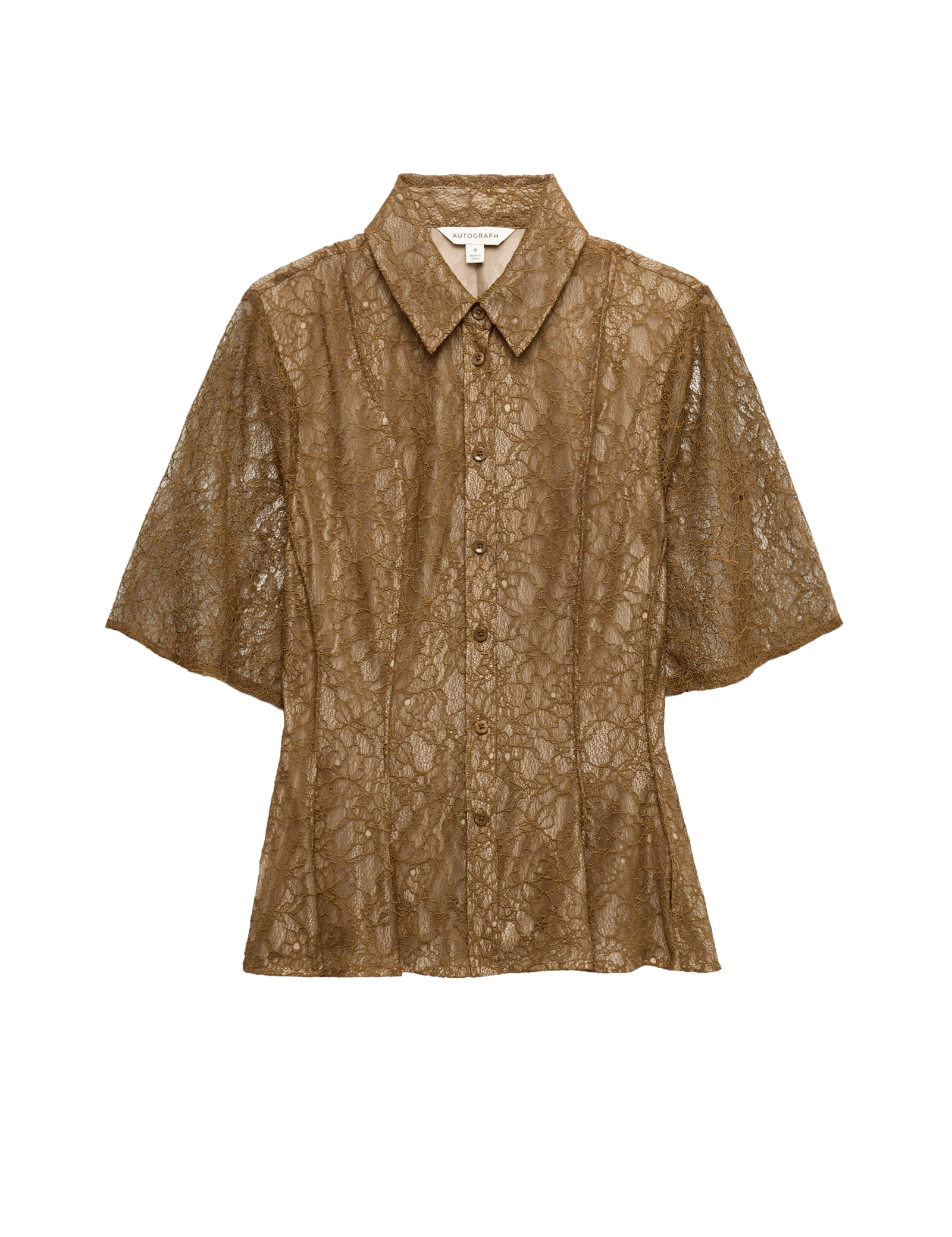 Lace Collared Waisted Shirt - image 3