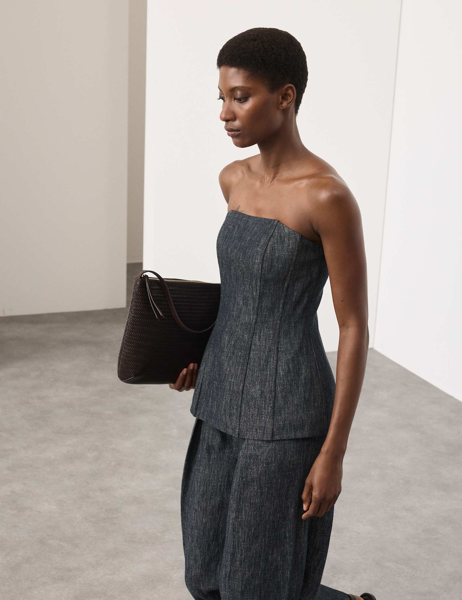 Linen Rich Fitted Bandeau Top - image 5