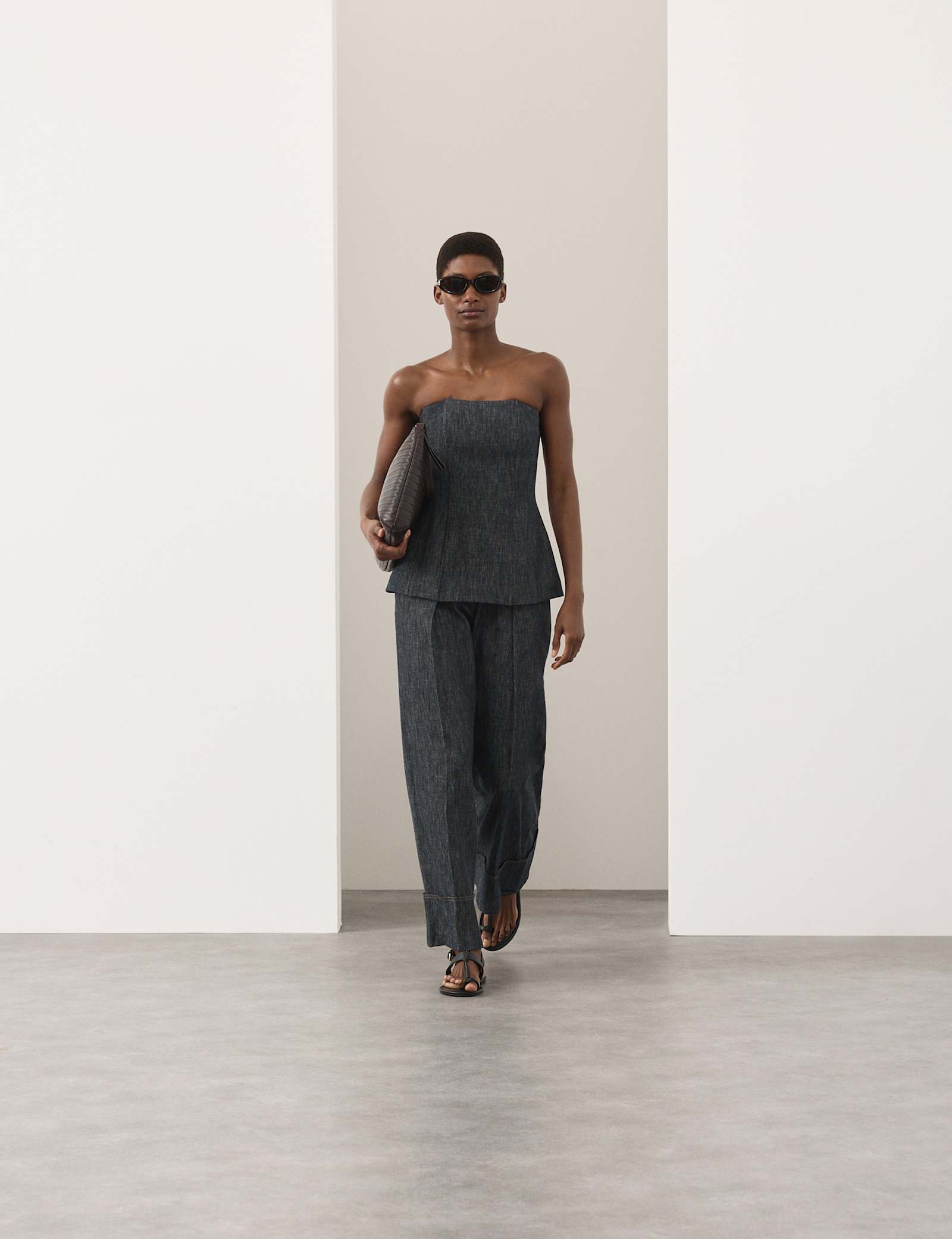 Linen Rich Fitted Bandeau Top - image 4