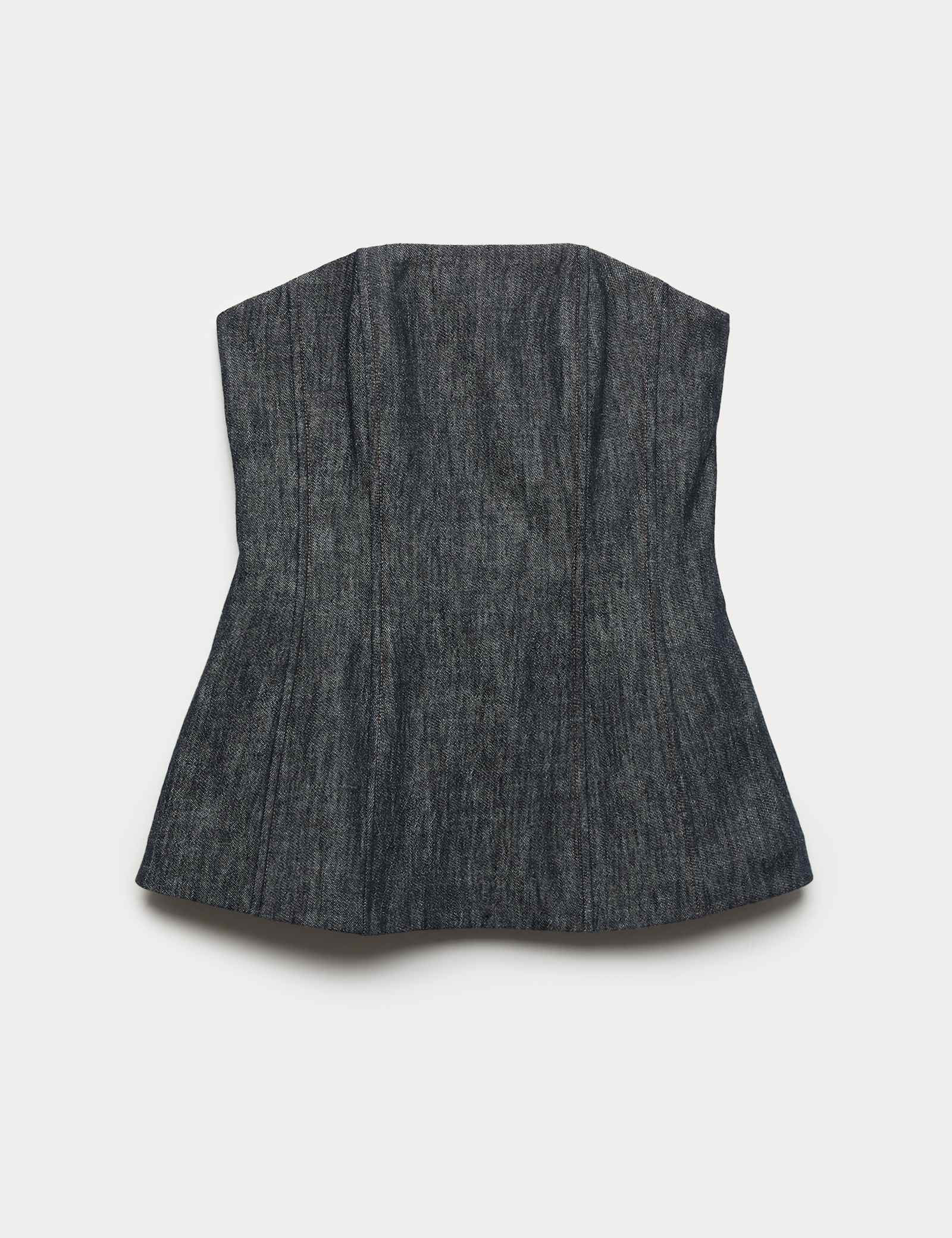 Linen Rich Fitted Bandeau Top - image 1