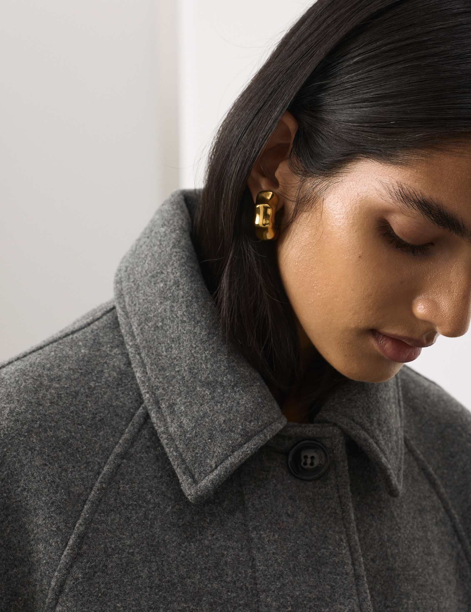 Longline Car Coat with Wool - image 5