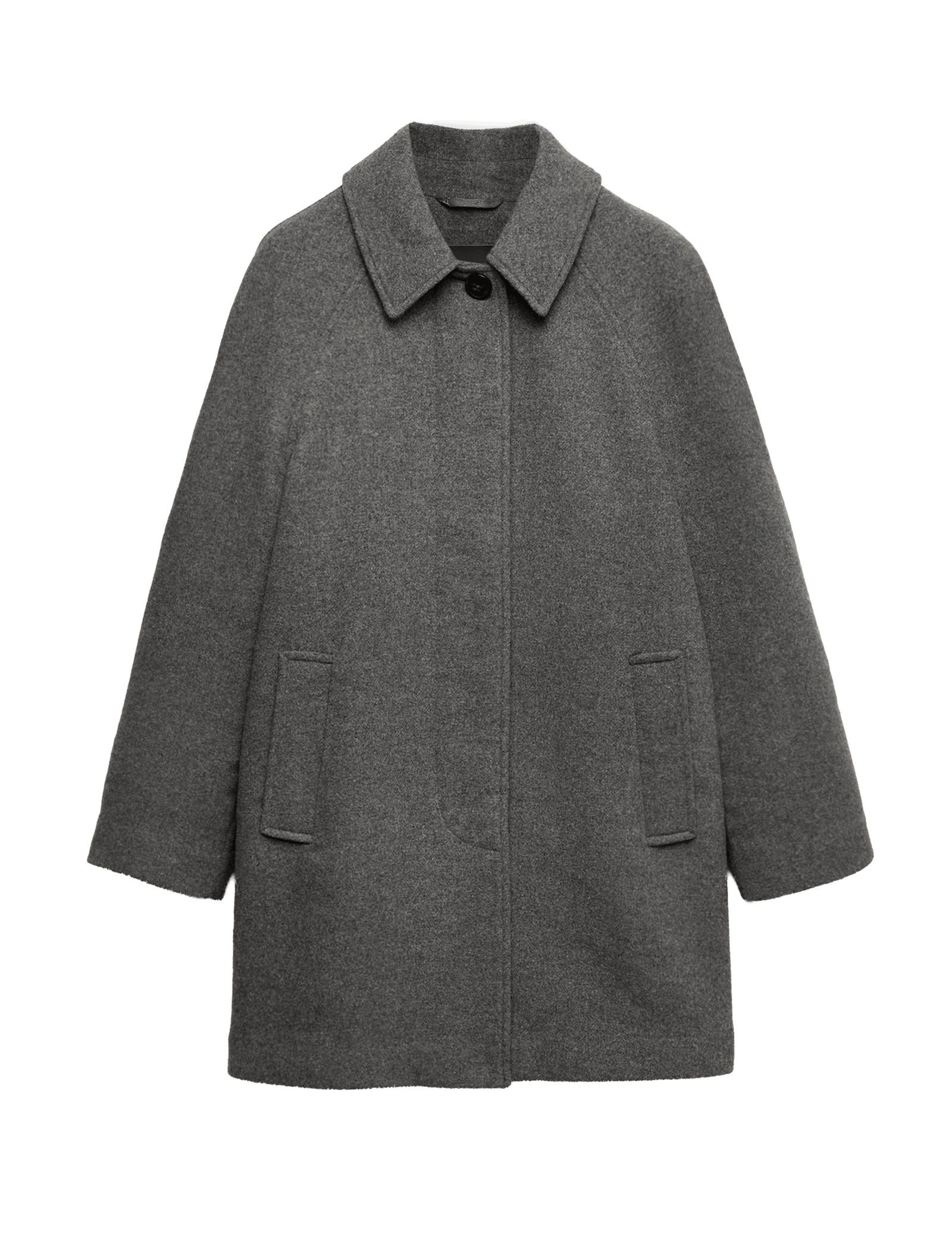Longline Car Coat with Wool - image 3