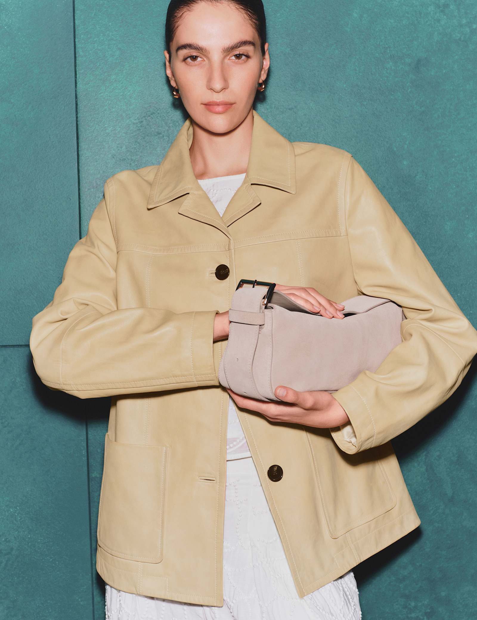 Leather Revere Collar Jacket - image 2