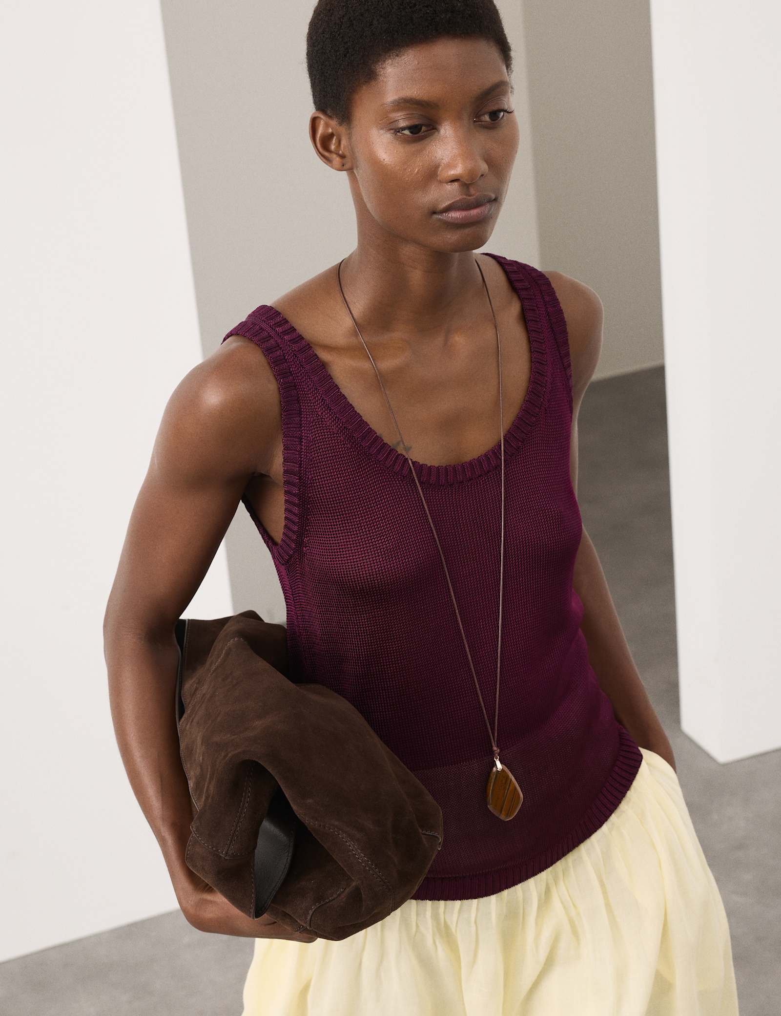 Metallic Knitted Vest Top - image 2
