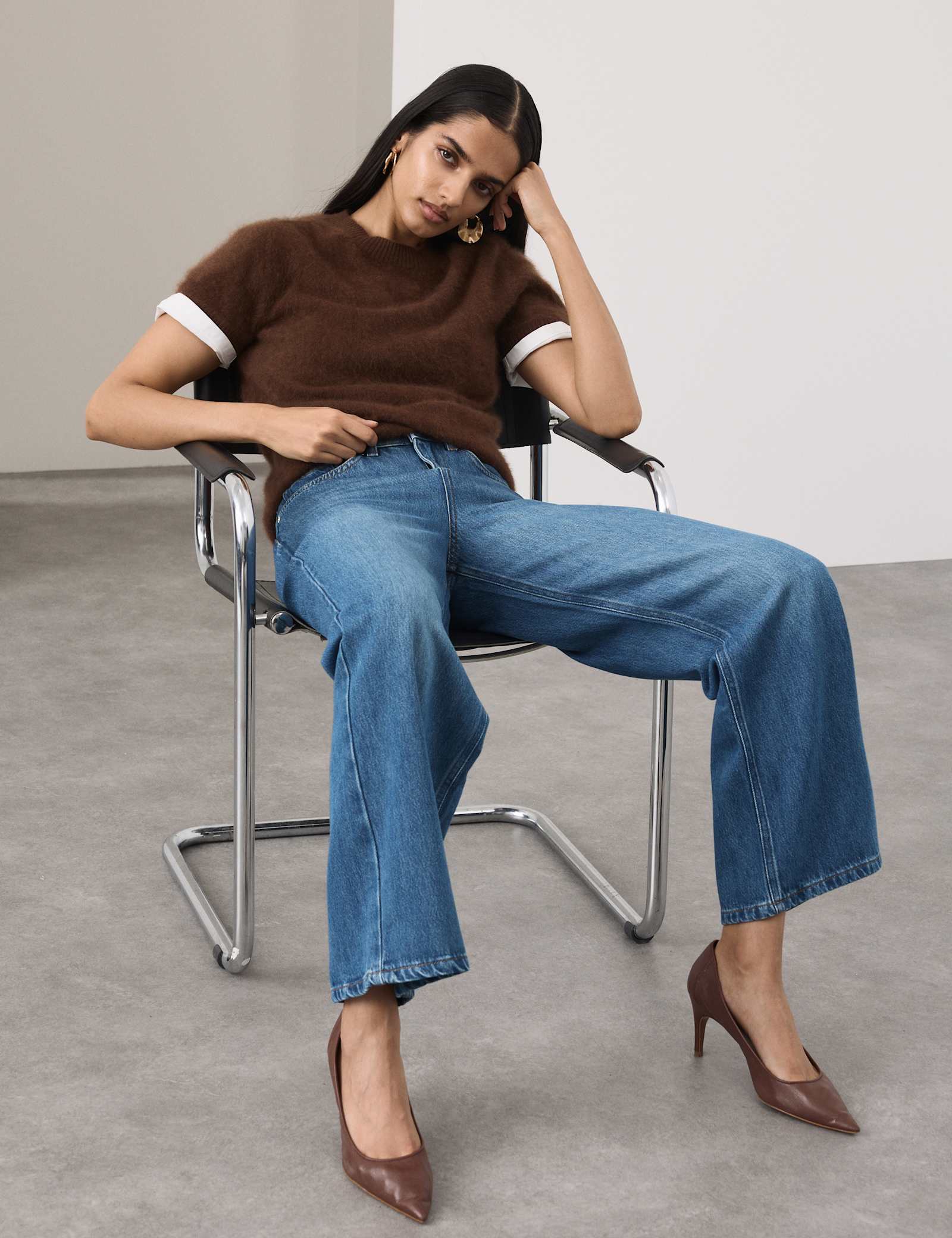Lyocell Blend High Waisted Straight Leg Jeans - image 4