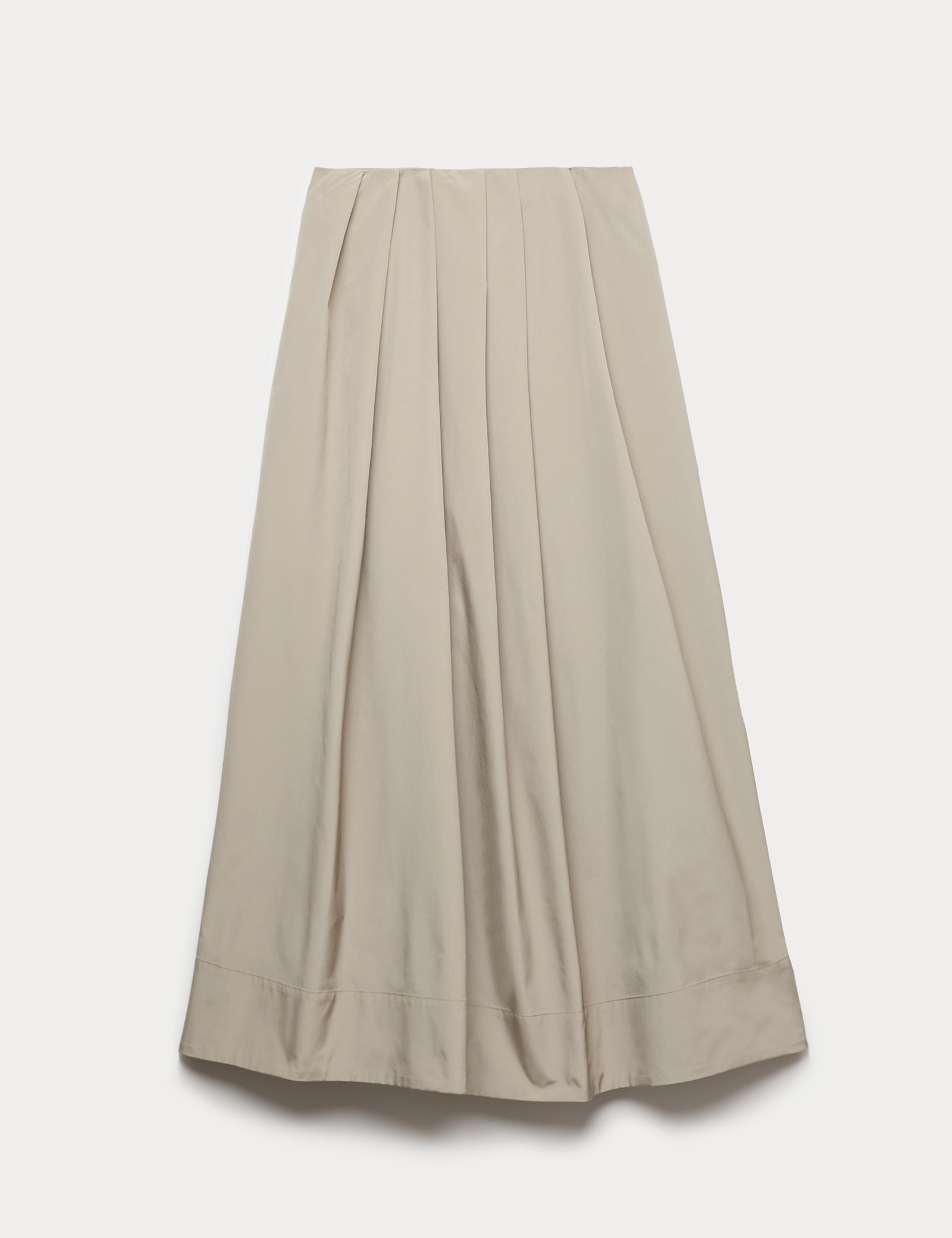 Taffeta Pleated Maxi Skirt - image 1