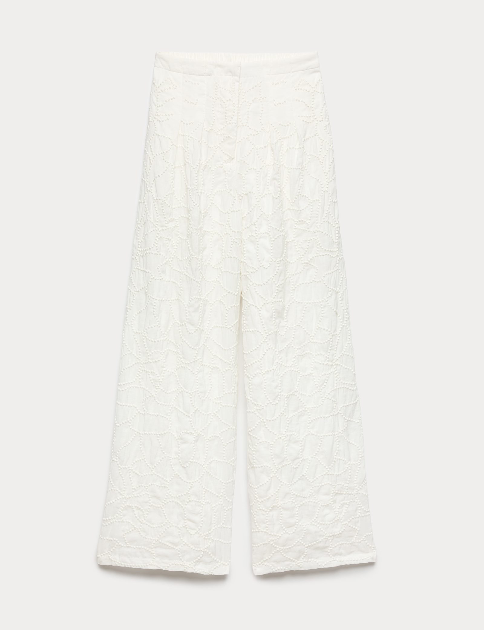 Embroidered Knot Wide Leg Trousers - image 1