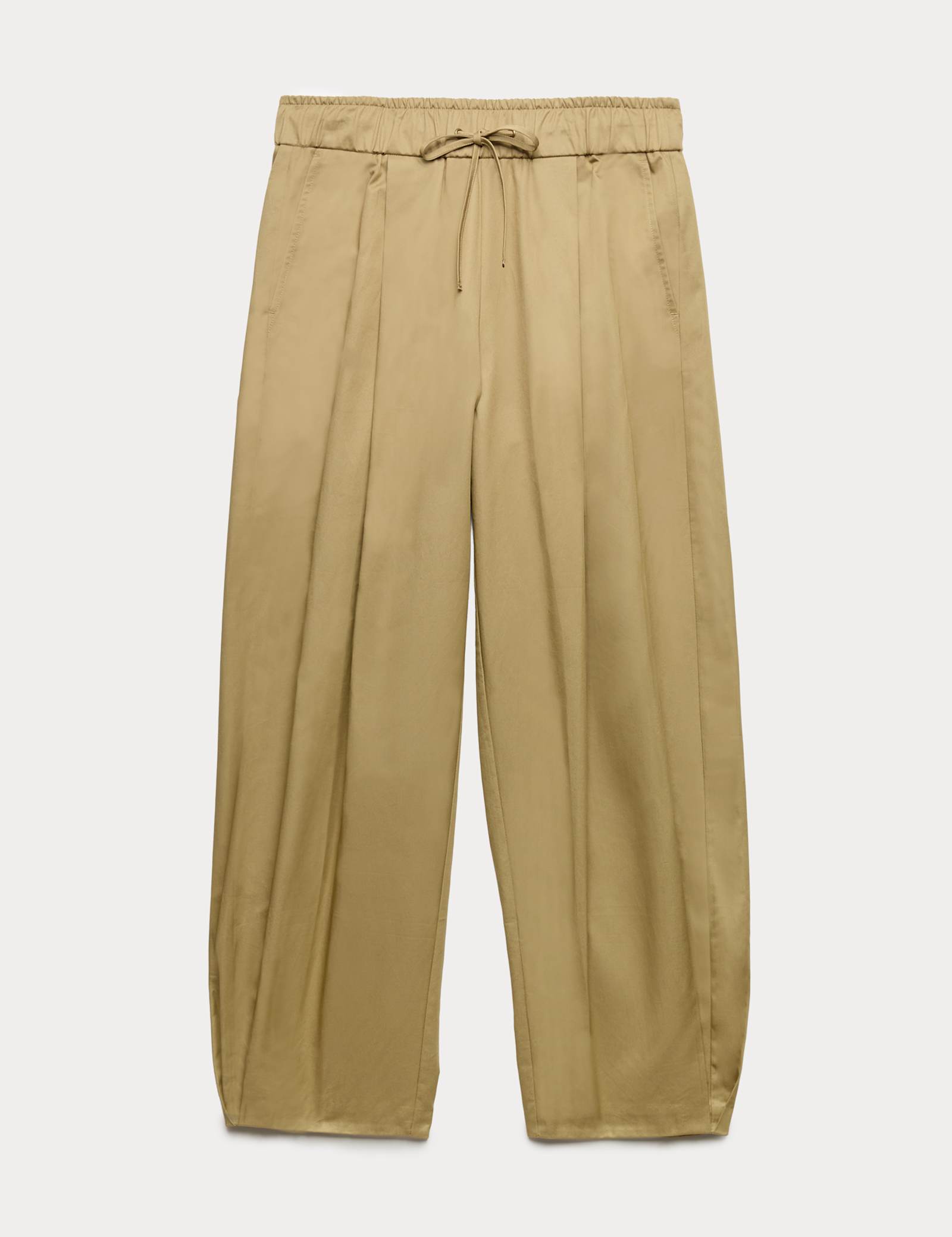 Pure Cotton Drawstring Barrel Trousers - image 1