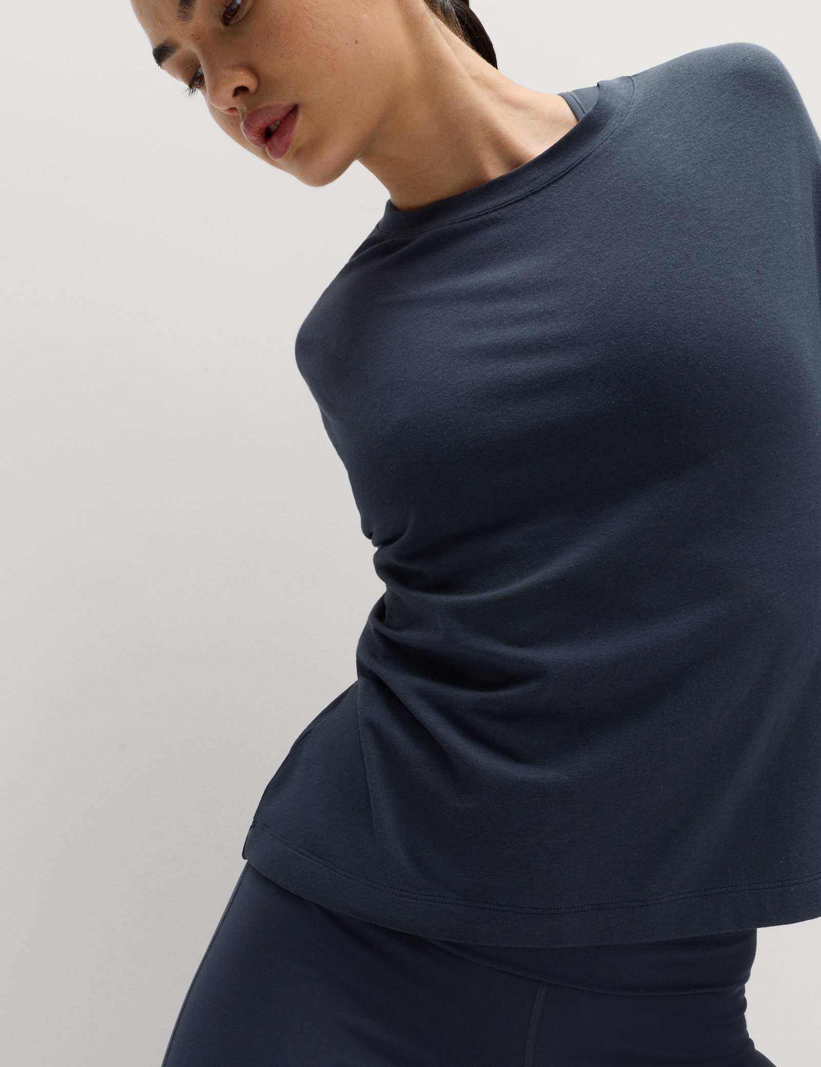 Modal Cotton Blend Lightweight Boxy T-shirt - image 5