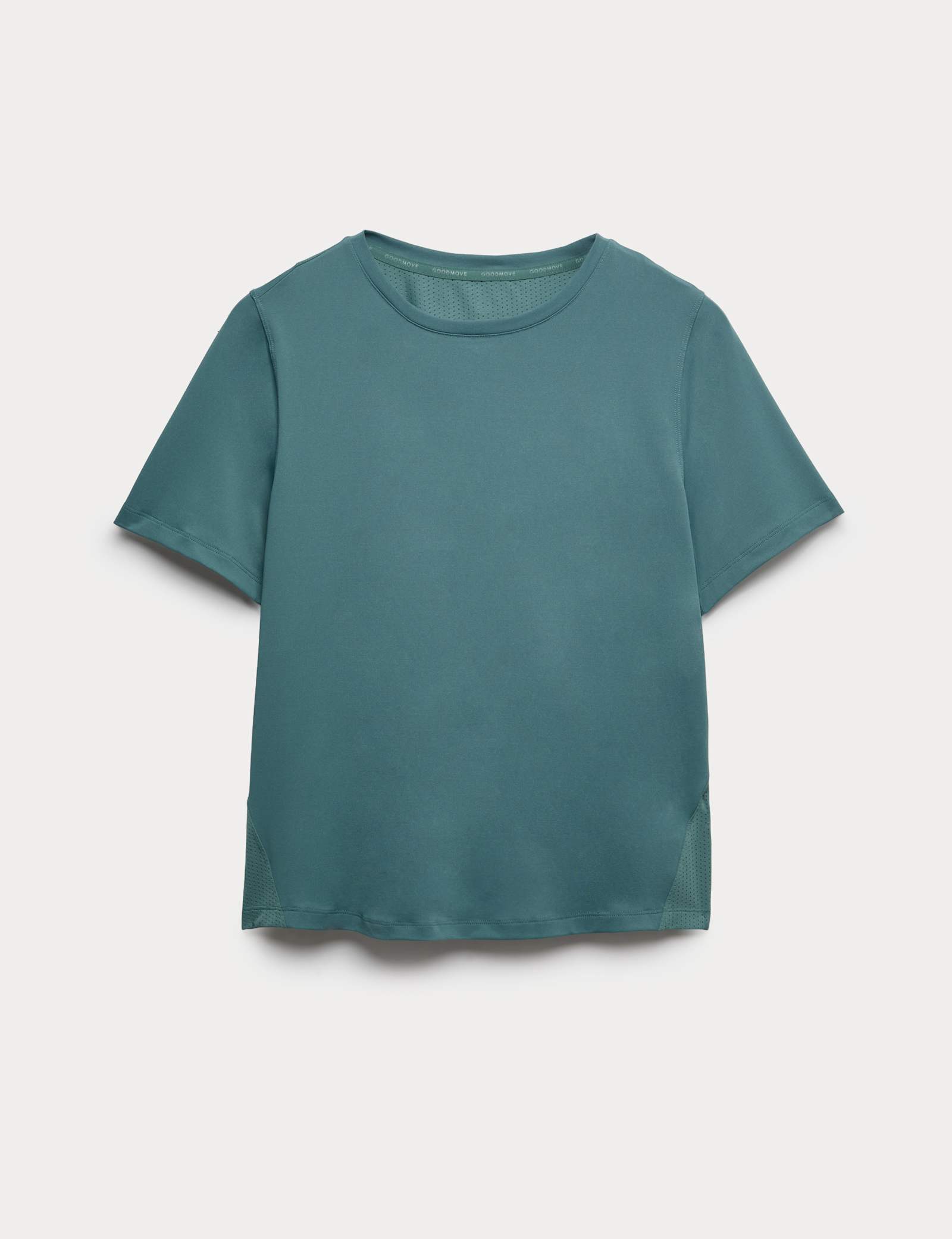 Crew Neck Mesh Panel Relaxed T-Shirt - image 1