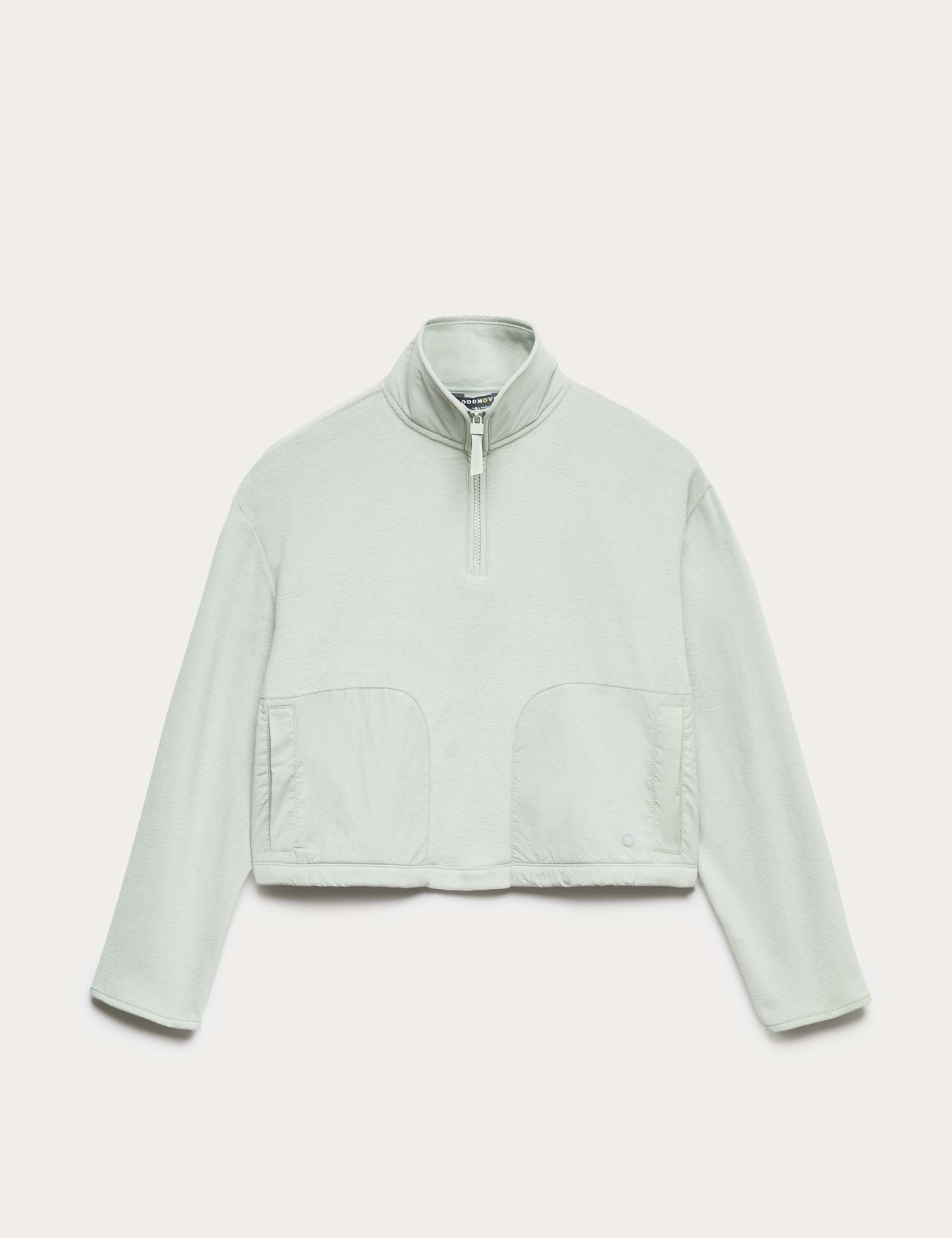 Funnel Neck Half Zip Relaxed Cropped Fleece - image 2