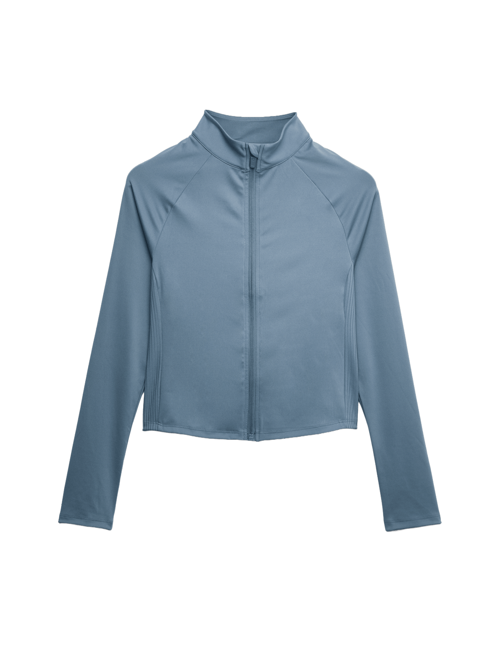 Go Balance Rib Panel Zip Up Fitted Top - image 3