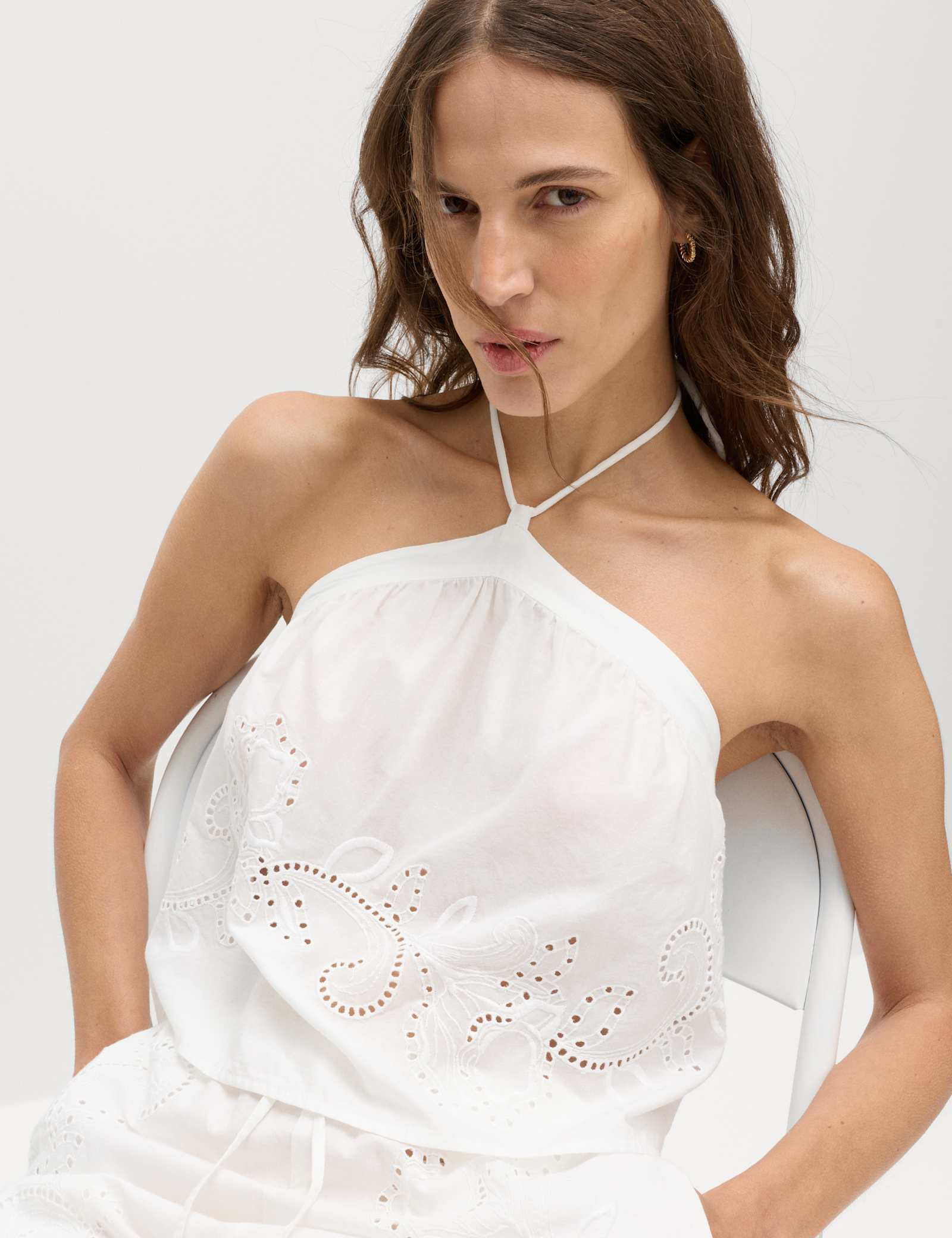 Pure Cotton Placement Cutwork Beach Top - image 2