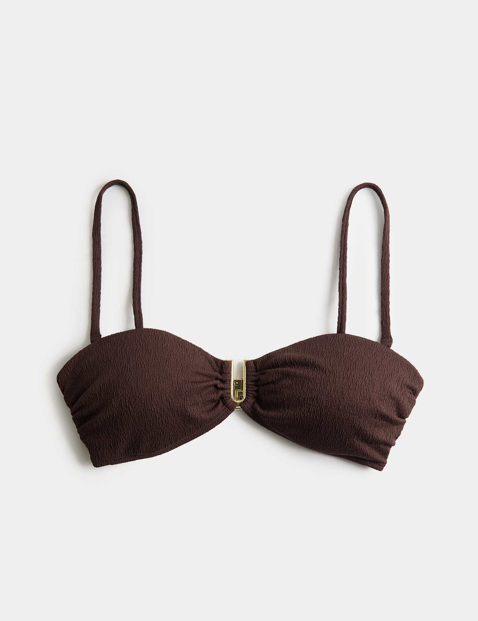 U-Notch Textured Bandeau Bikini Top - image 1