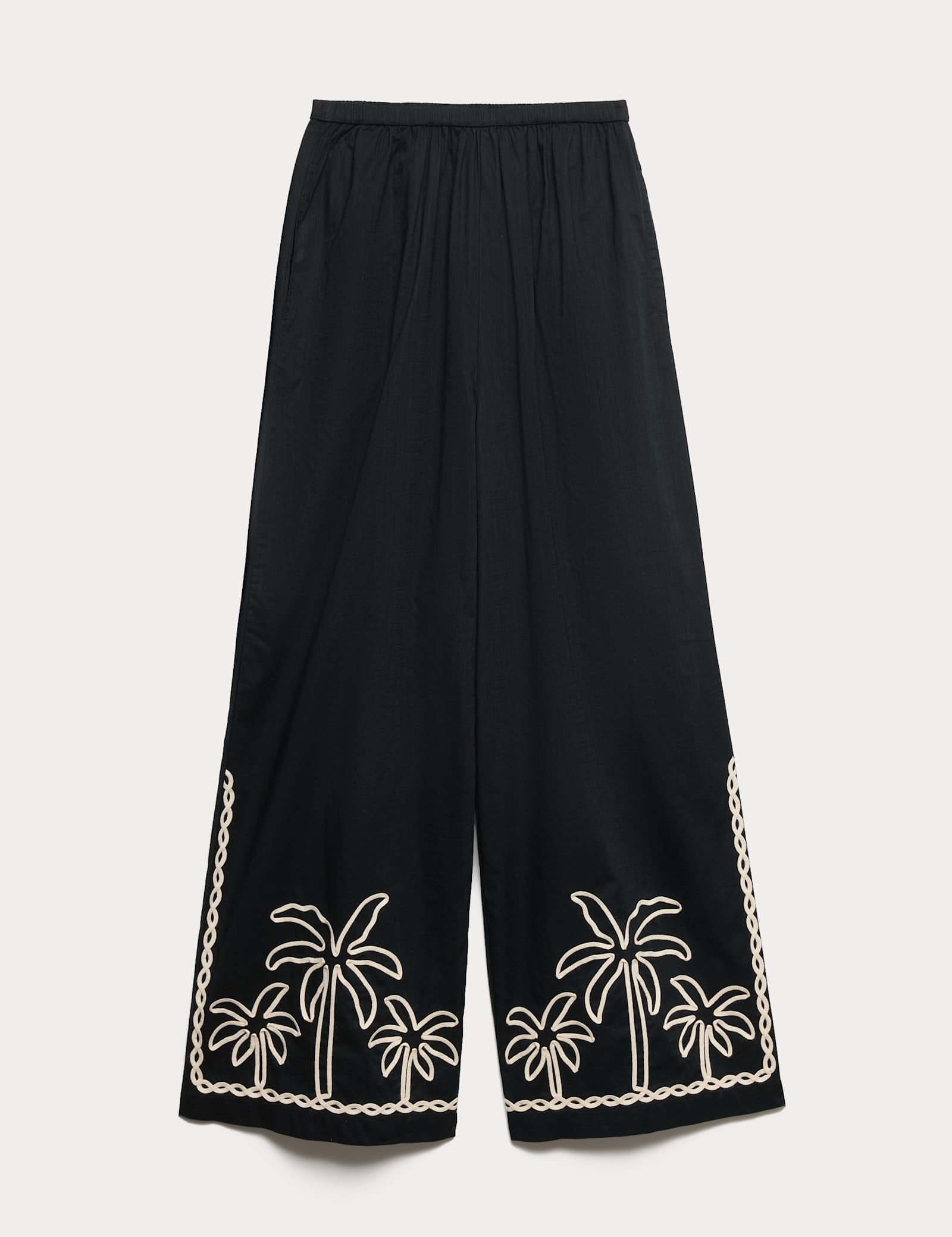 Pure Cotton Embroidered Beach Trousers - image 1