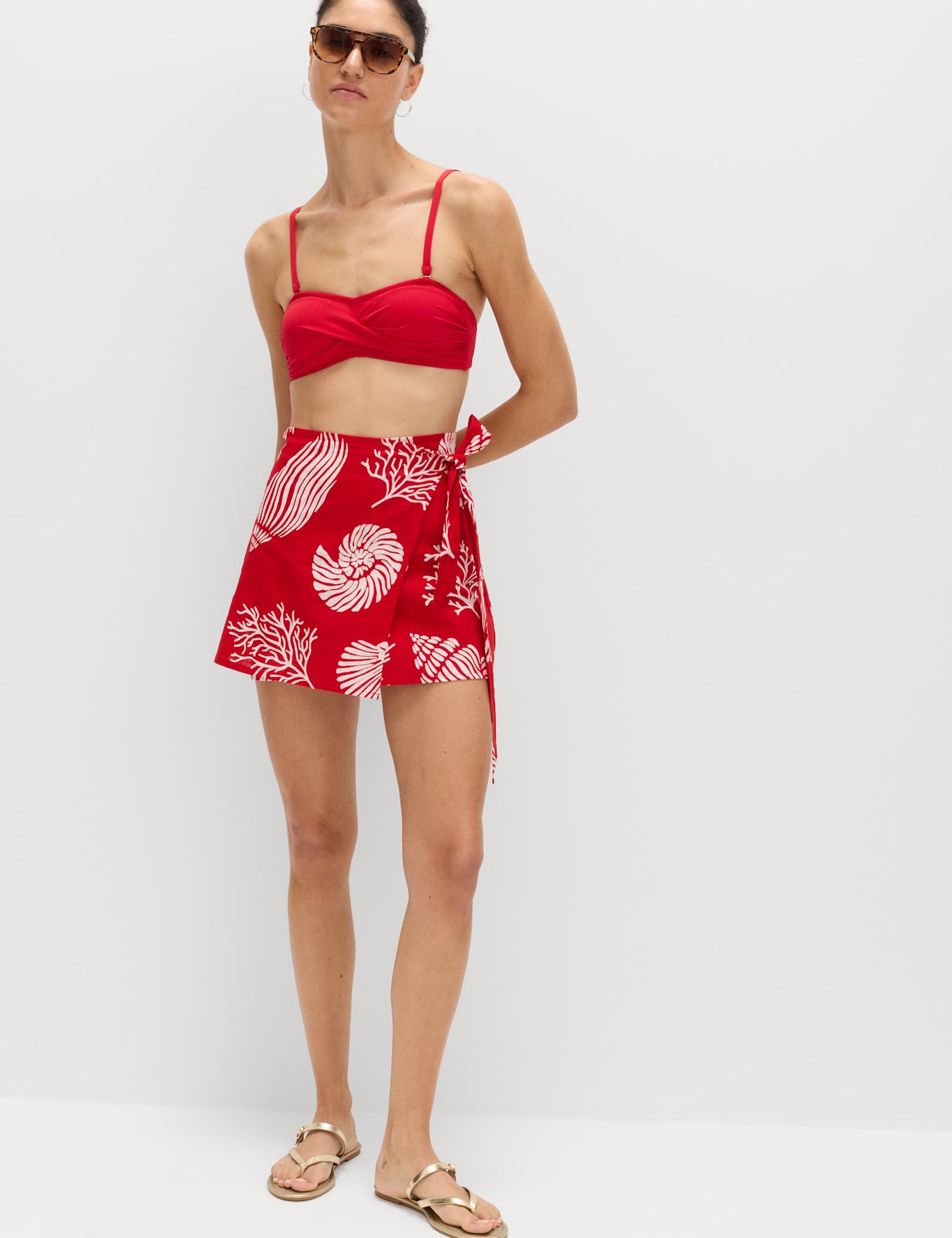 Pure Cotton Printed Wrap Mini Beach Skirt - image 4