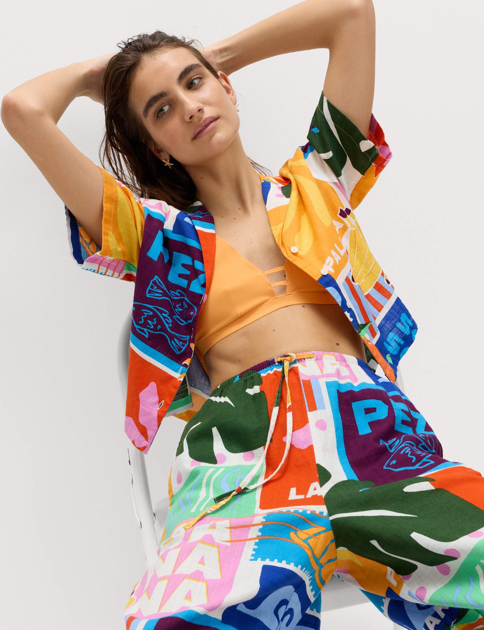Pure Cotton Printed Short Sleeve Beach Shirt - image 5