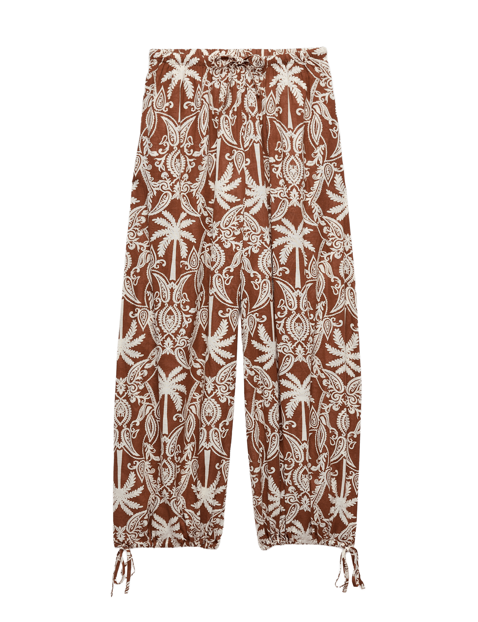 Pure Cotton Printed Bubble Hem Beach Trousers - image 3