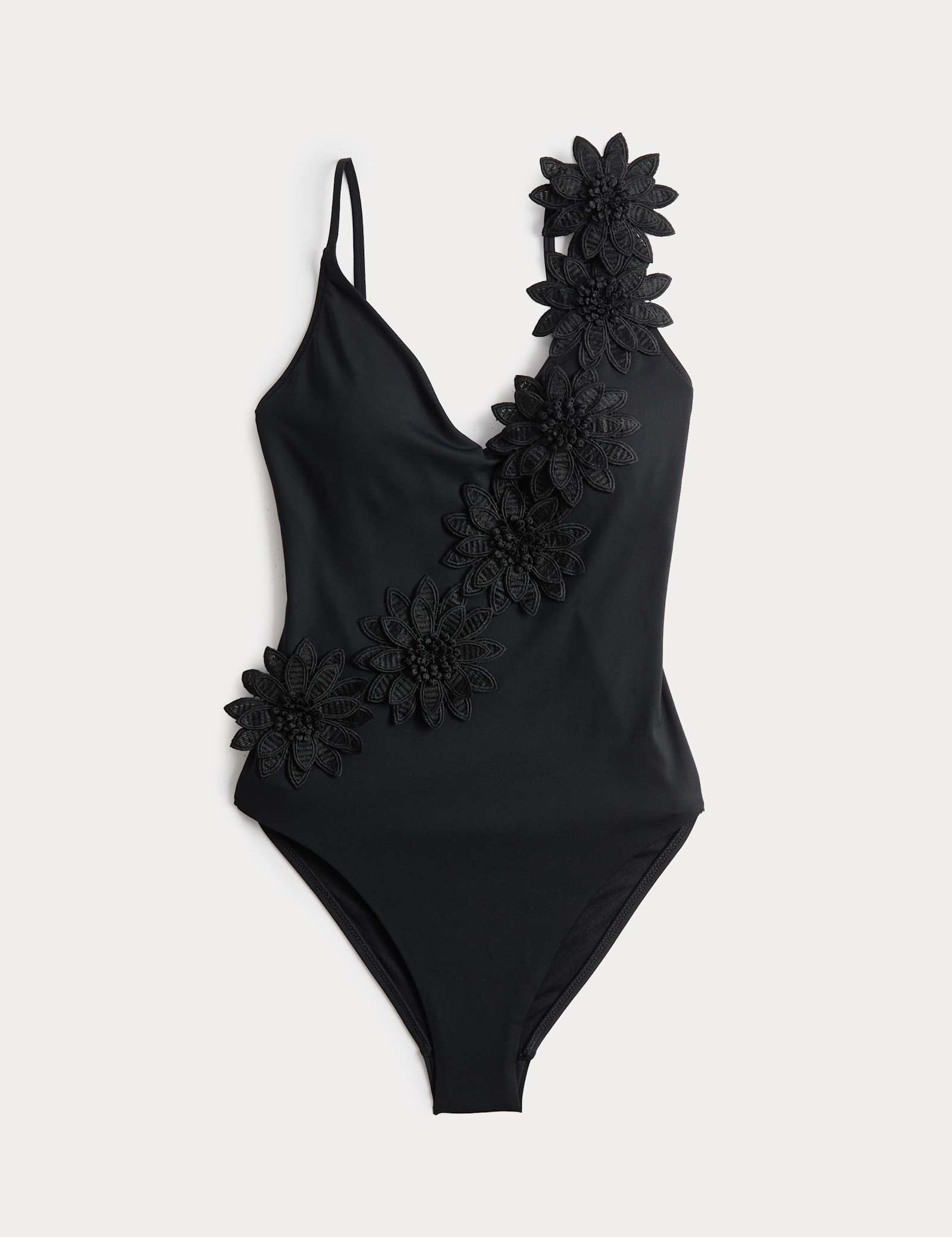 Floral Detail Padded Plunge Swimsuit - image 1
