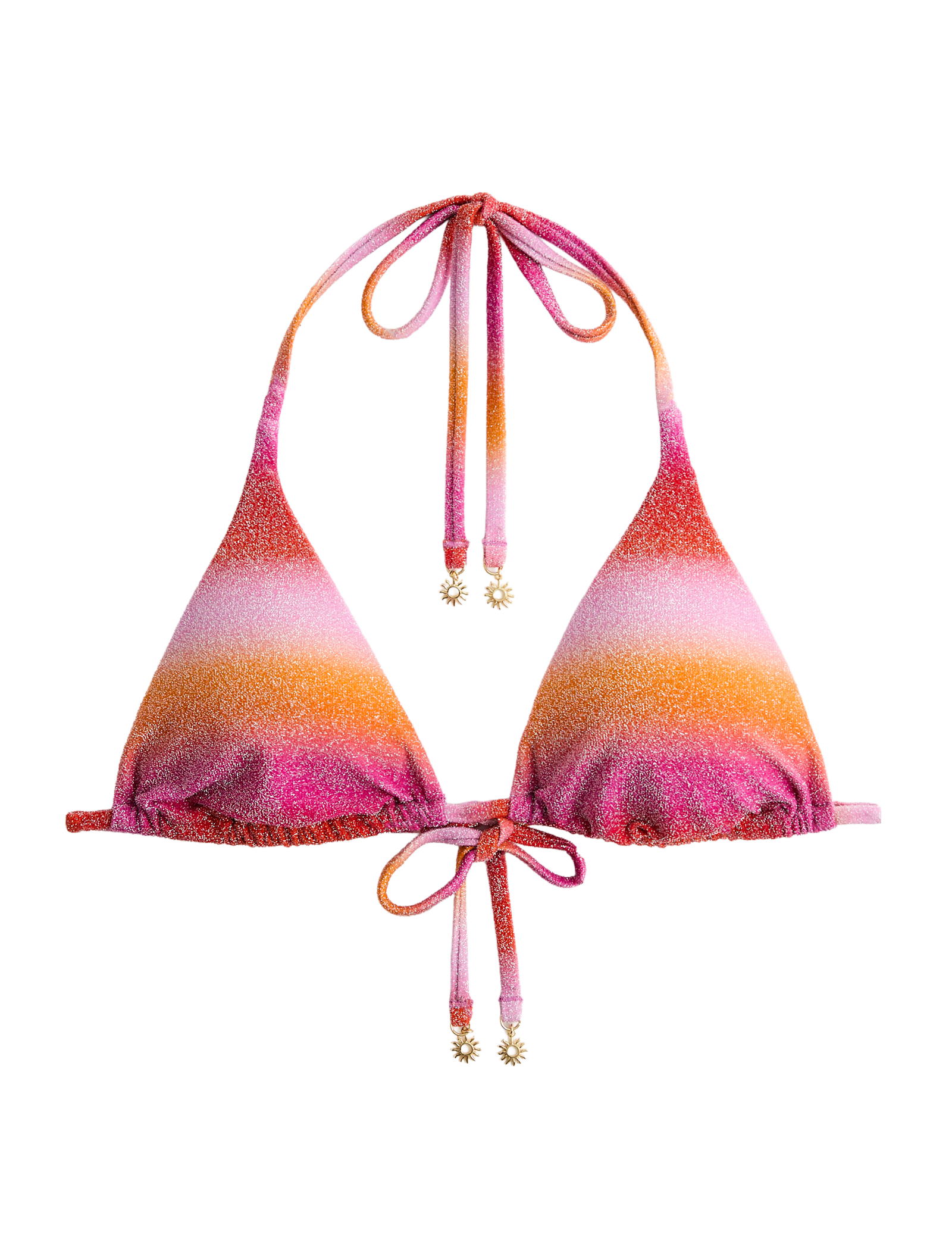 Ombre Sparkle Halterneck Triangle Bikini Top - image 3
