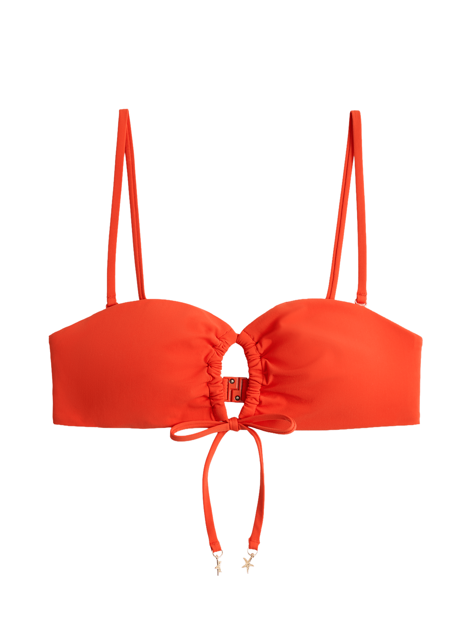 Padded Tie Front Bandeau Bikini Top - image 3