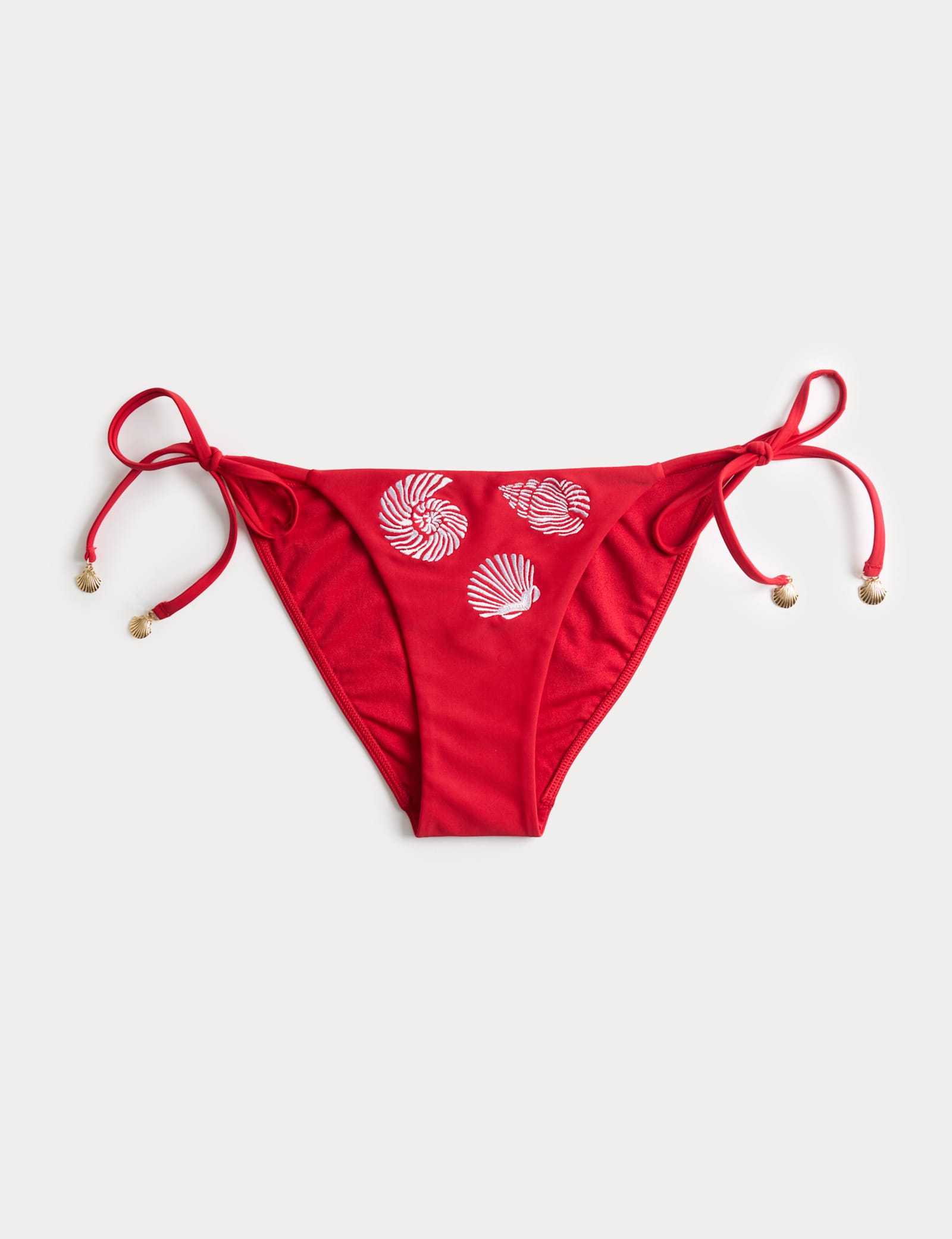 Embroidered Tie Side Bikini Bottoms - image 1