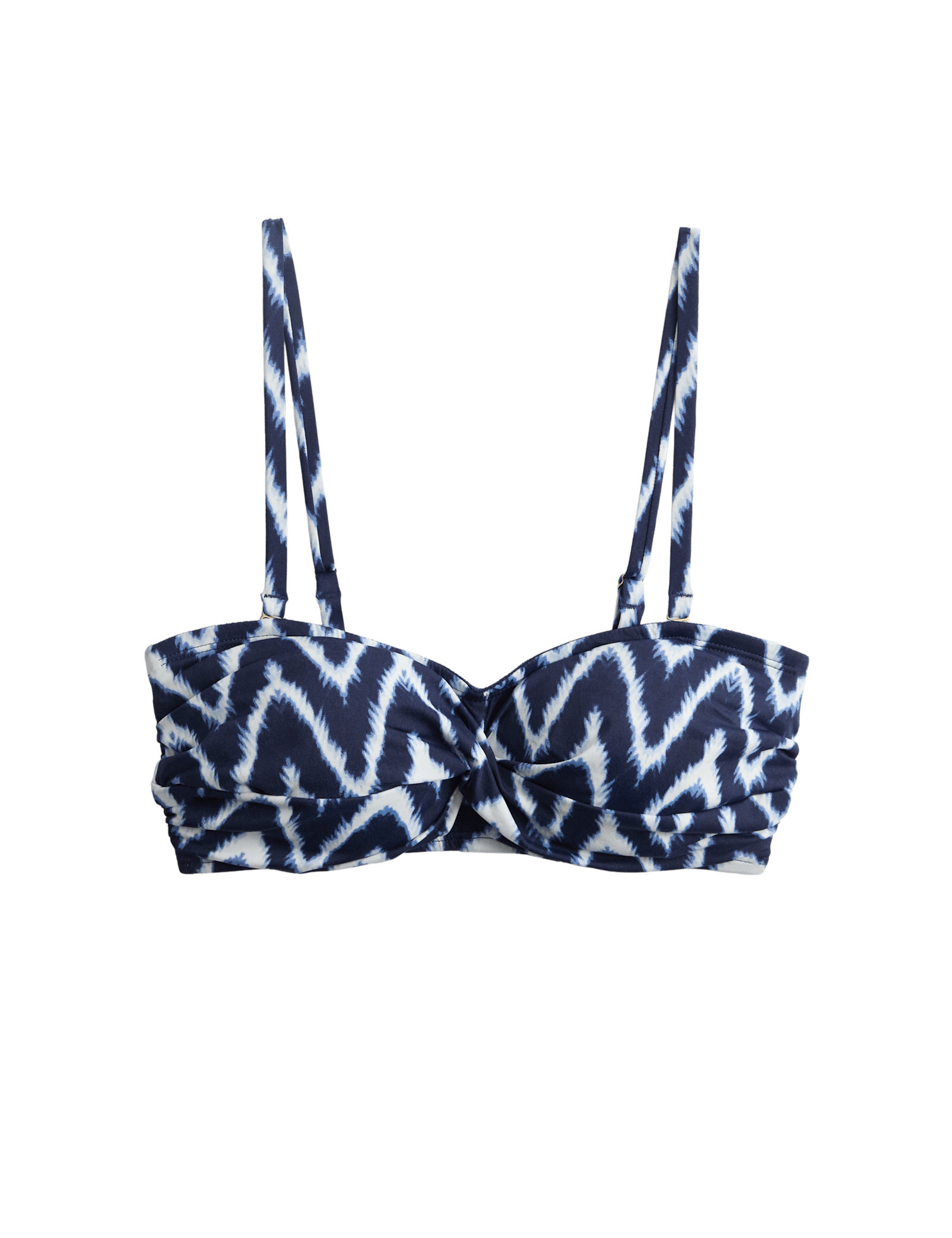 Printed Padded Twist Front Bandeau Bikini Top - image 5