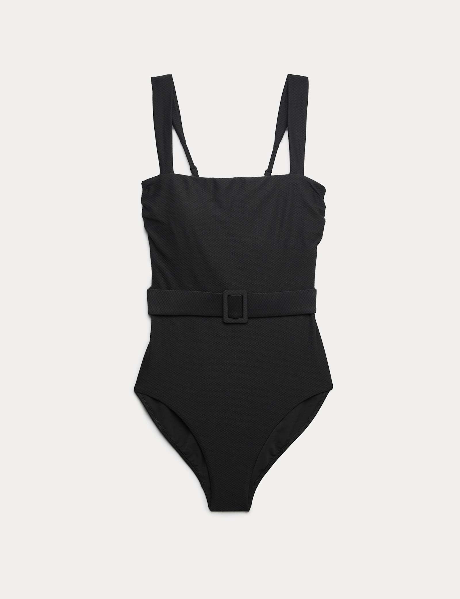 Tummy Control Honey Comb Textured Belted Swimsuit - image 1