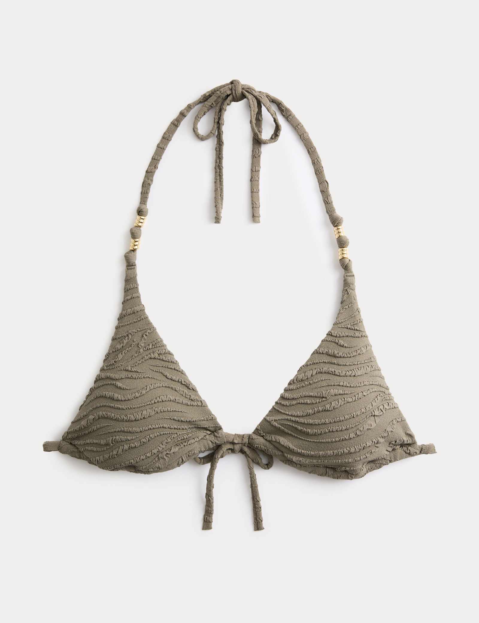 Animal Print Textured Triangle Bikini Top - image 1