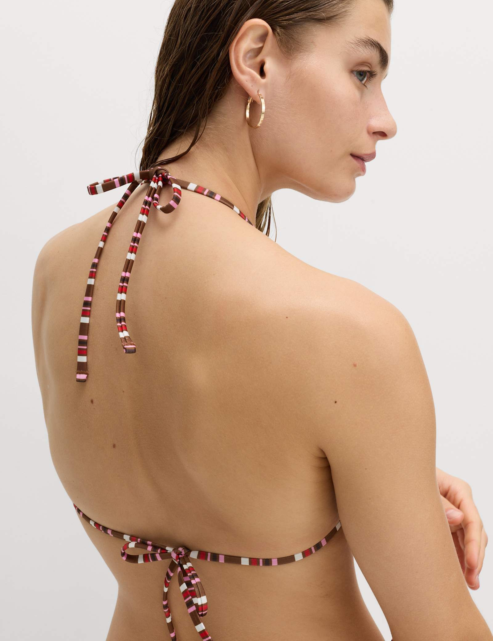 Printed Padded Halterneck Triangle Bikini Top - image 5