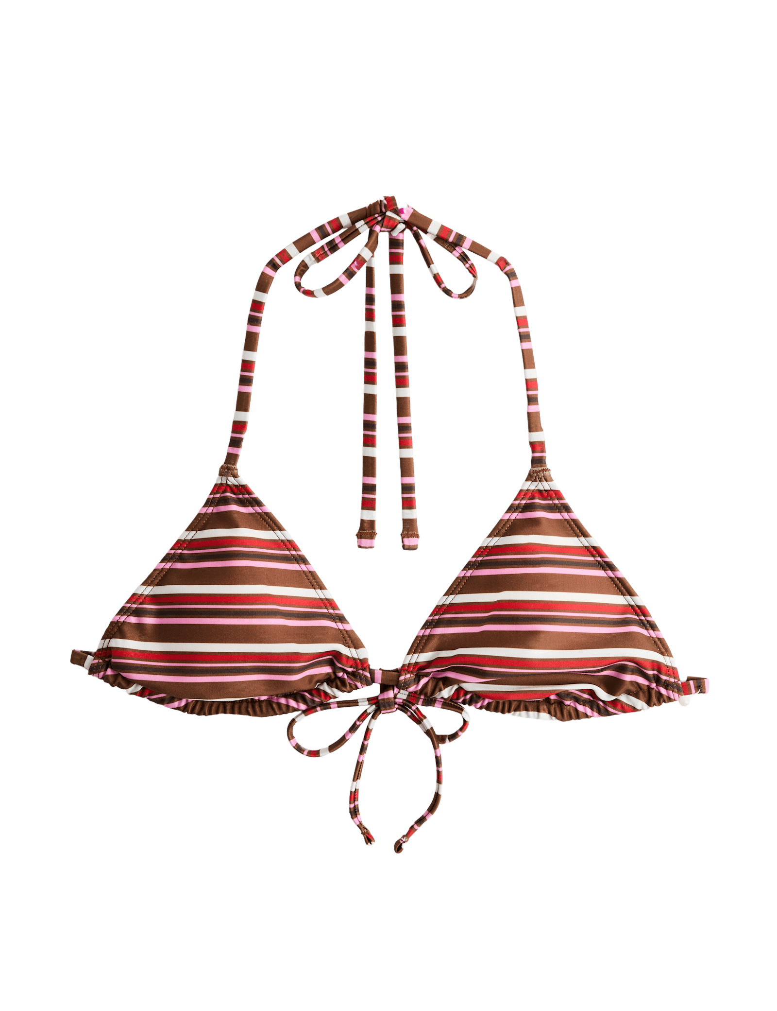Printed Padded Halterneck Triangle Bikini Top - image 3