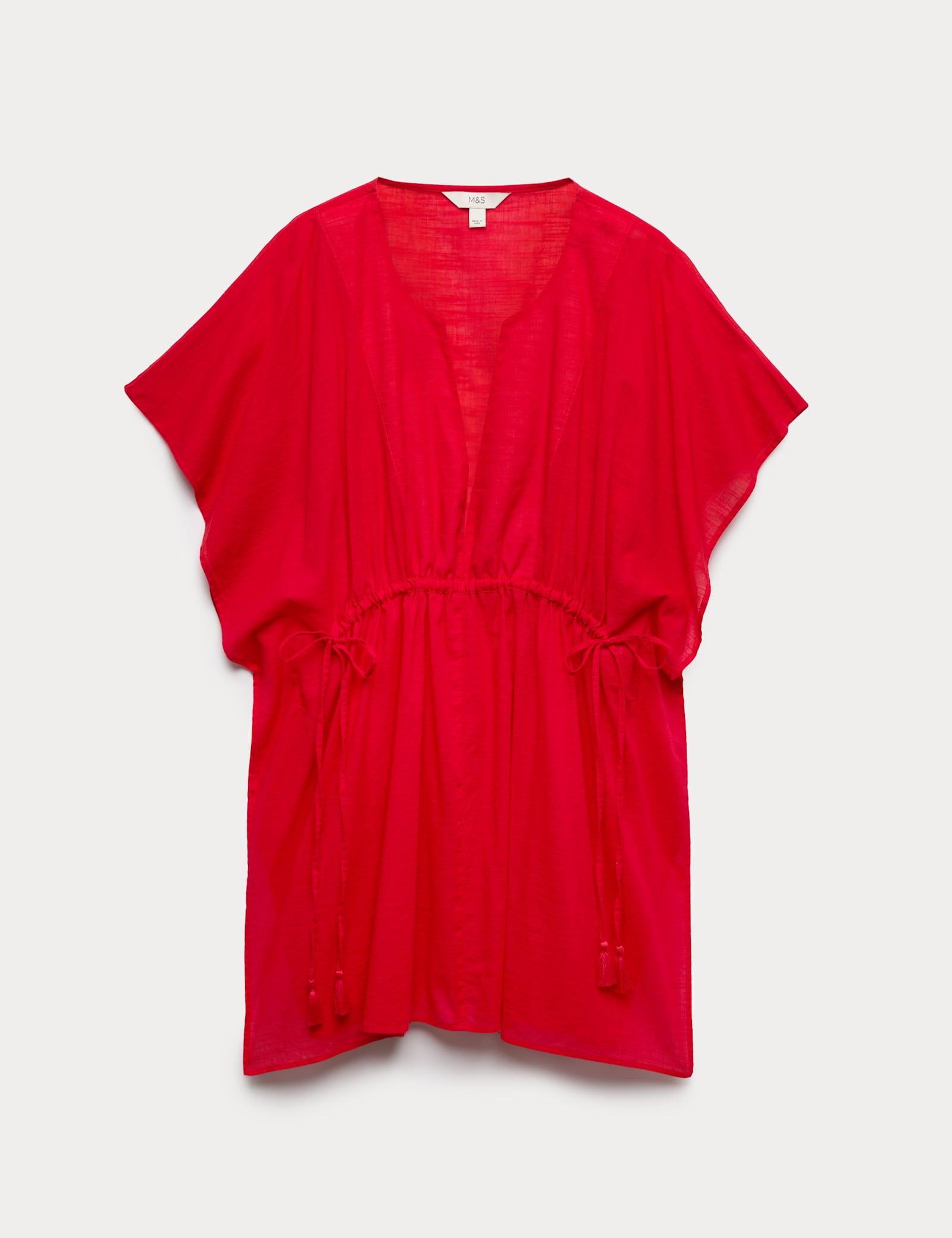 Pure Cotton Tie Detail Mini Kaftan Dress - image 3