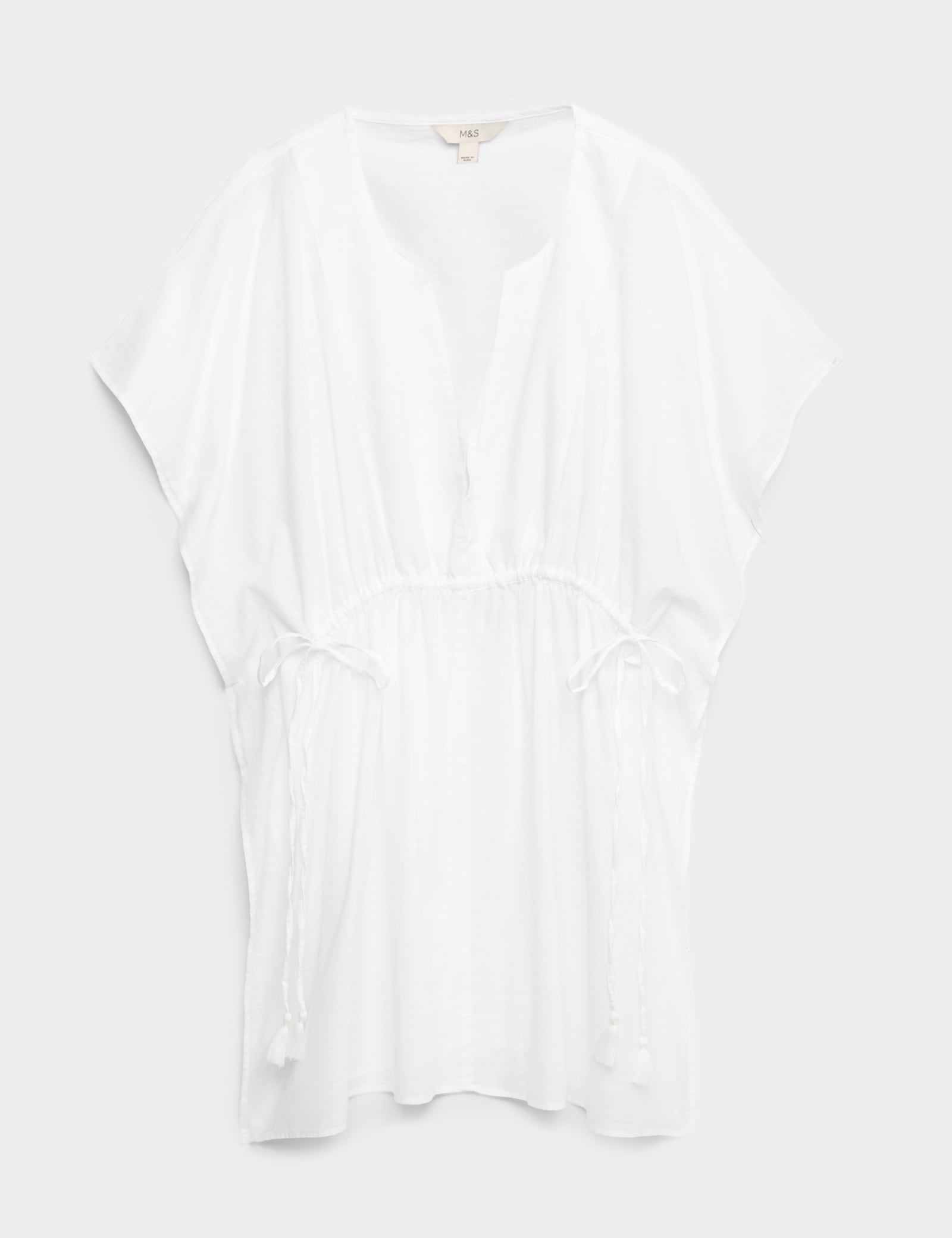 Pure Cotton Tie Detail Mini Kaftan Dress - image 2