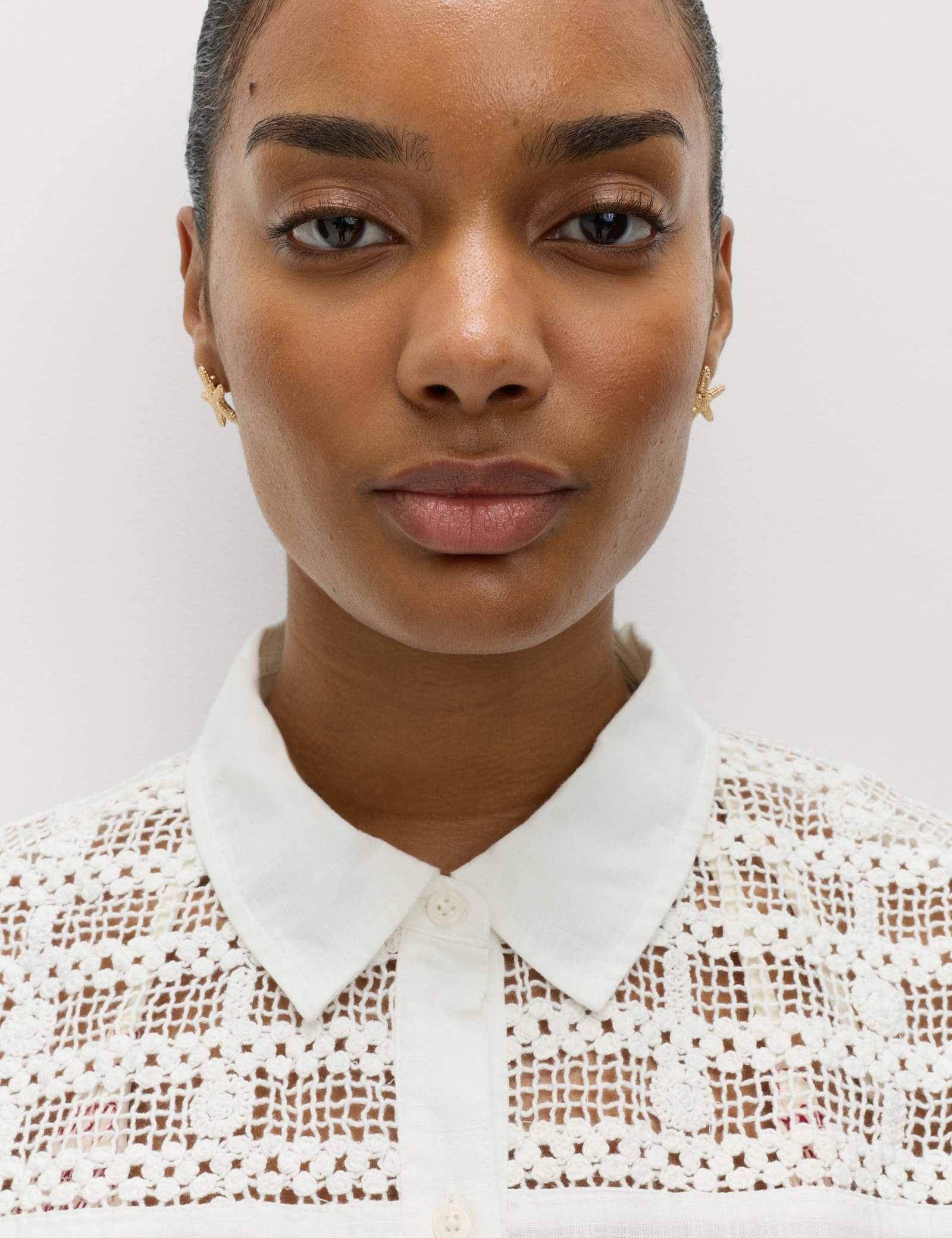 Pure Cotton Lace Insert Short Sleeve Shirt - image 2