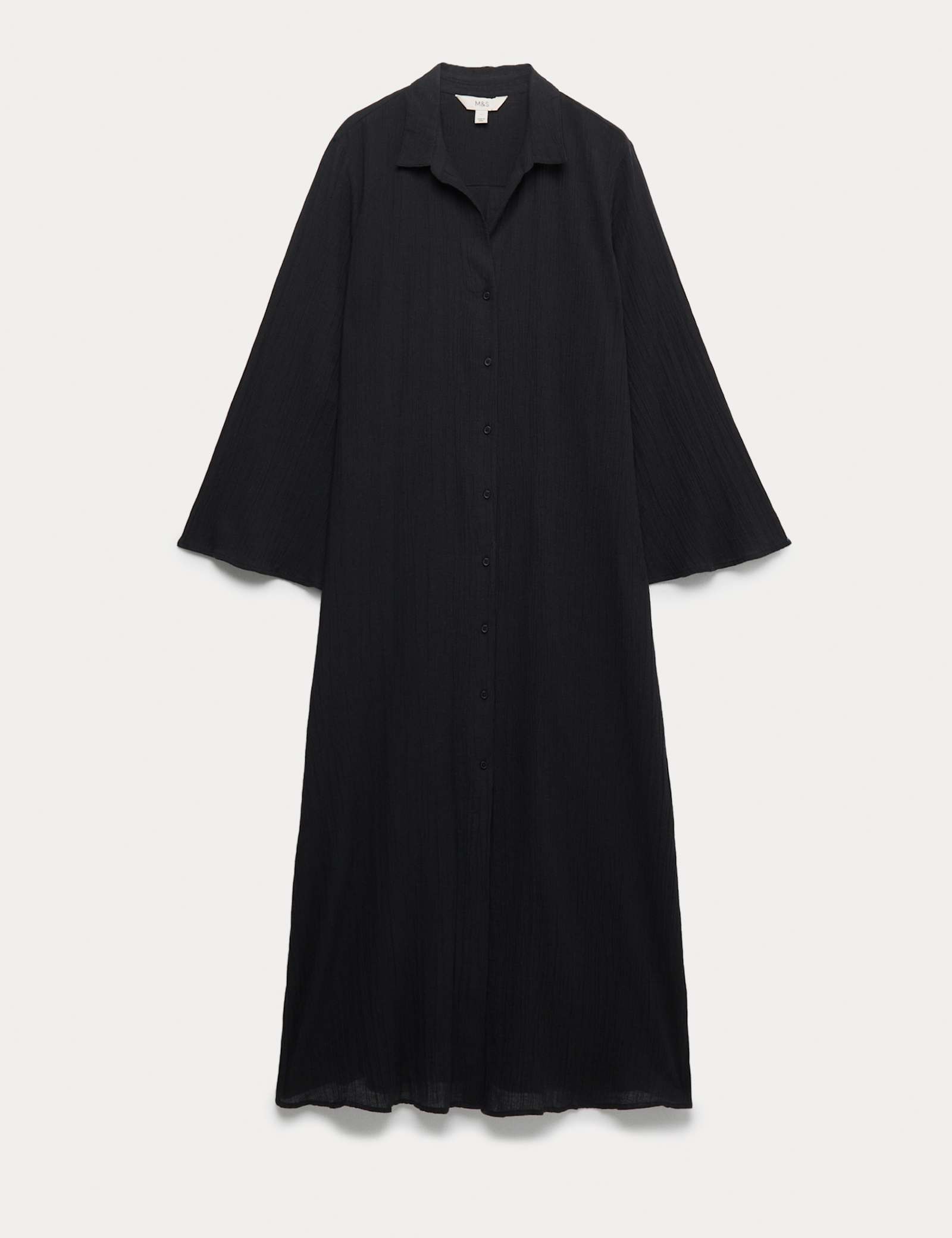 Cotton Rich Midi Shirt Dress with Linen - image 3