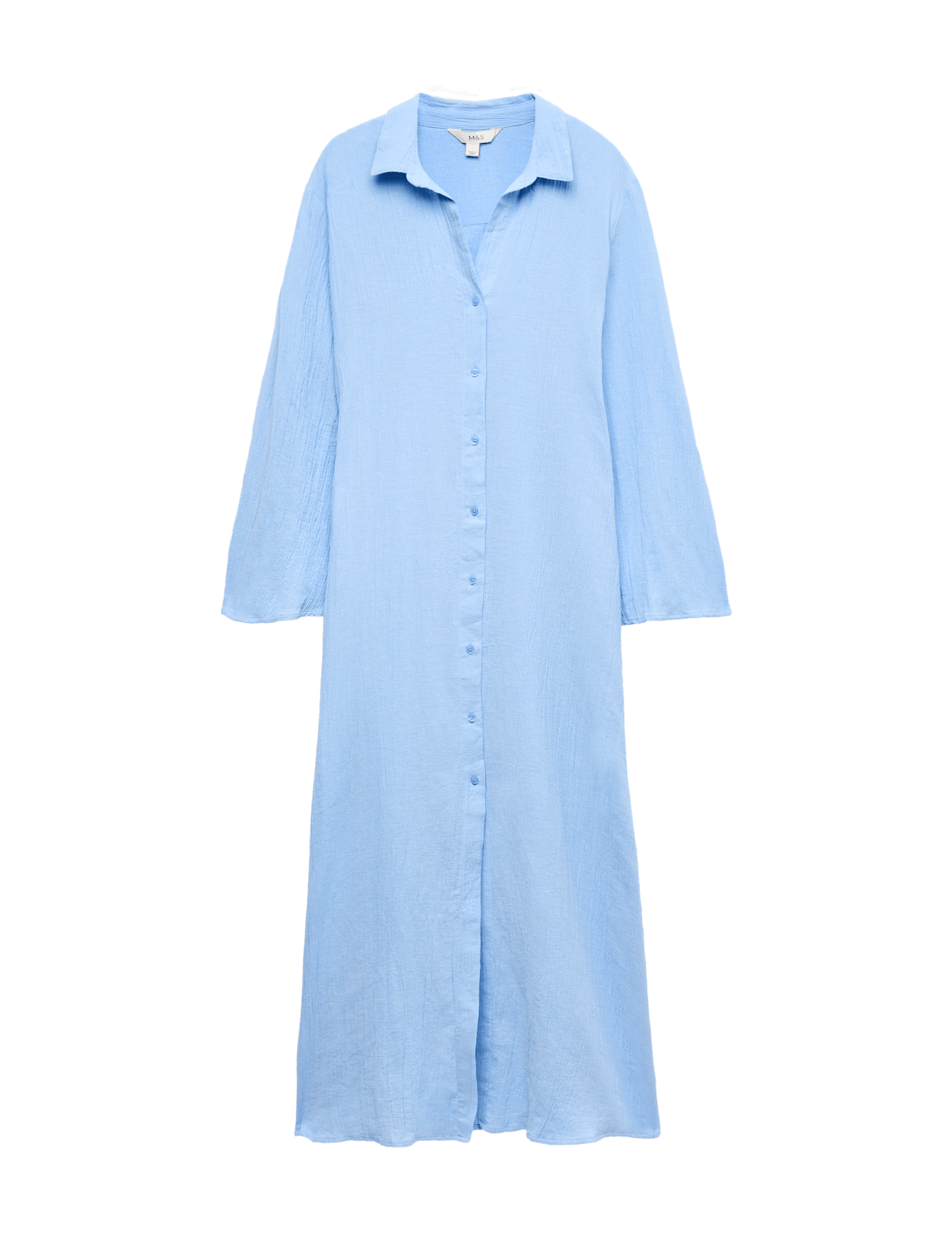 Cotton Rich Midi Shirt Dress with Linen - image 4