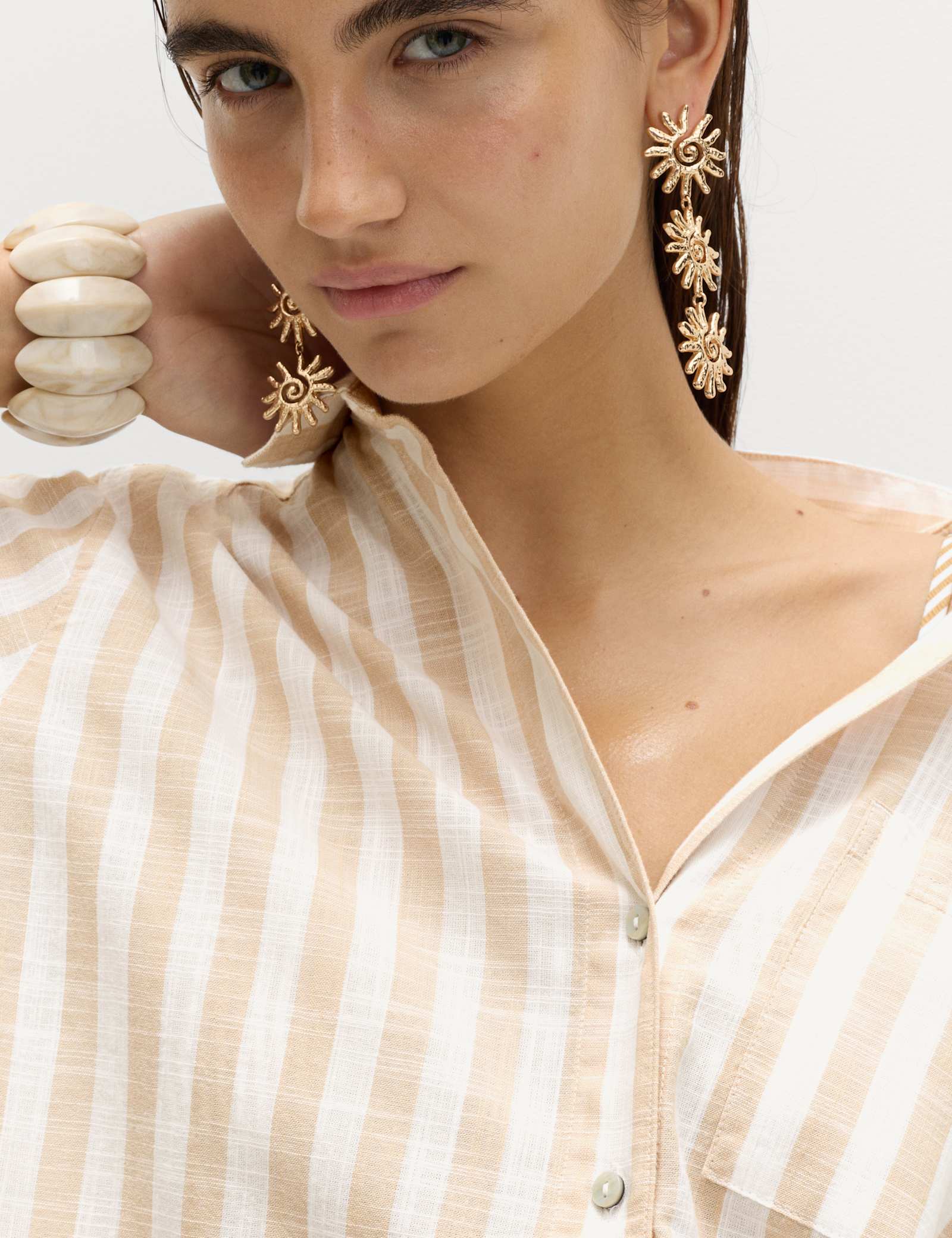 Pure Cotton Striped Long Sleeve Beach Shirt - image 5