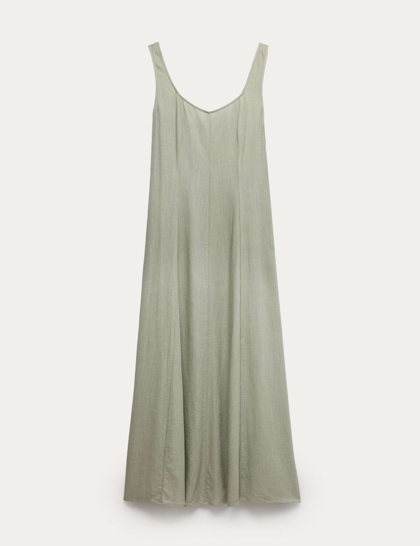 Scoop Neck Midaxi Slip Dress with Linen - image 1