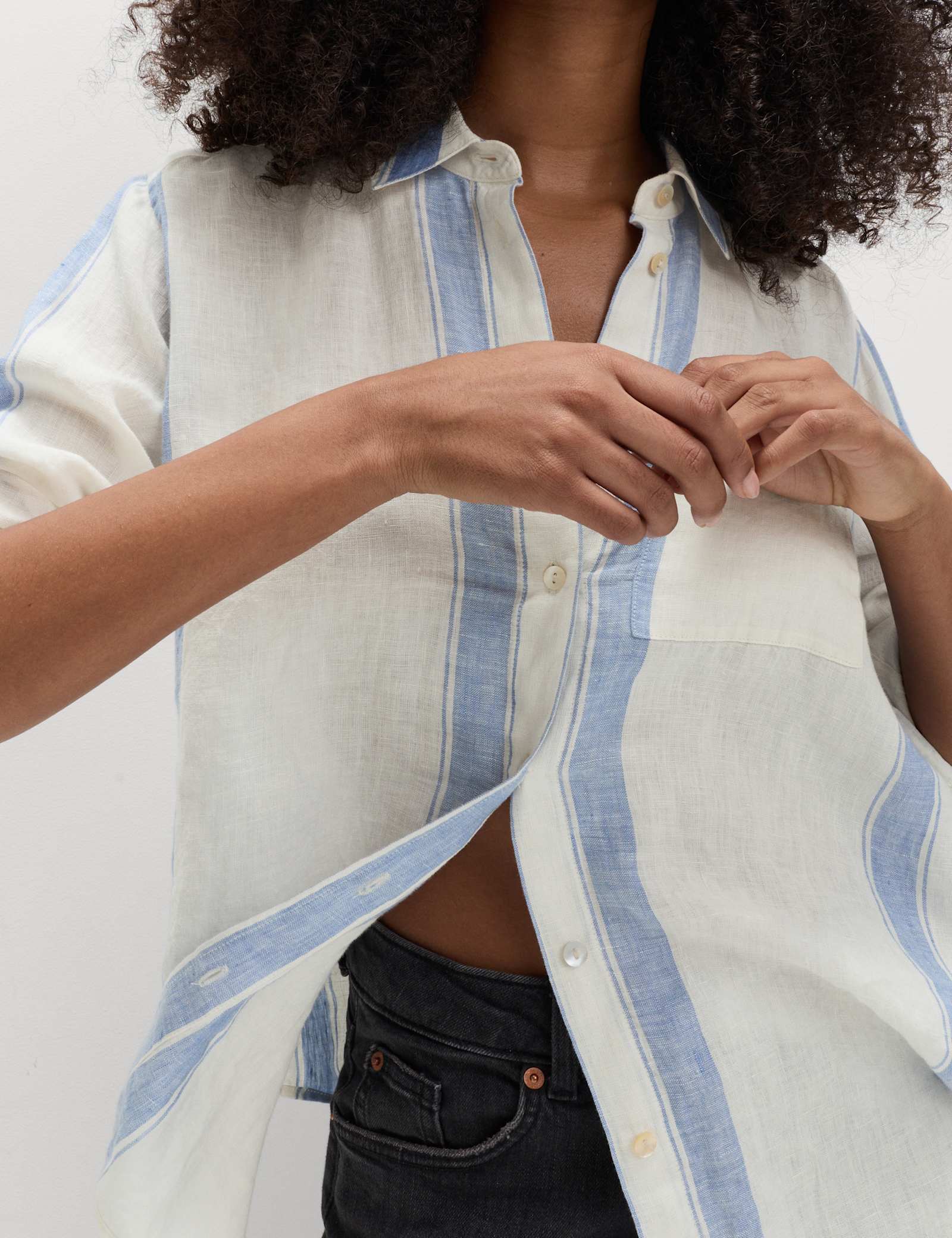 Pure Linen Striped Shirt - image 4