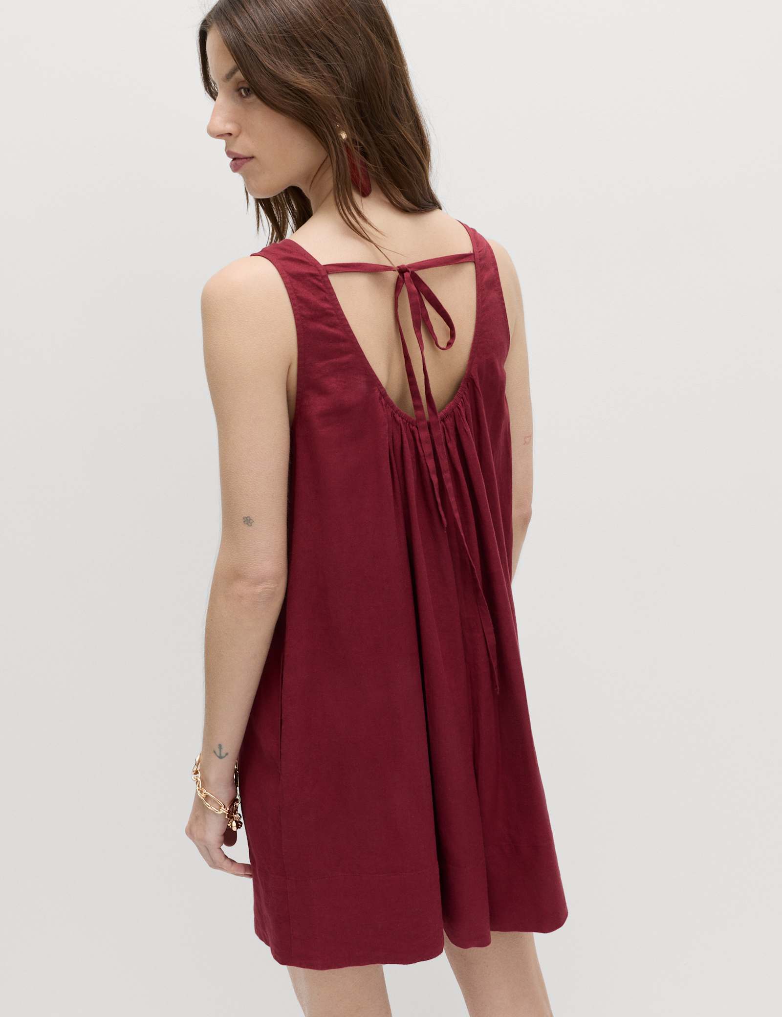 Linen Rich Tie Detail Volume Playsuit - image 4
