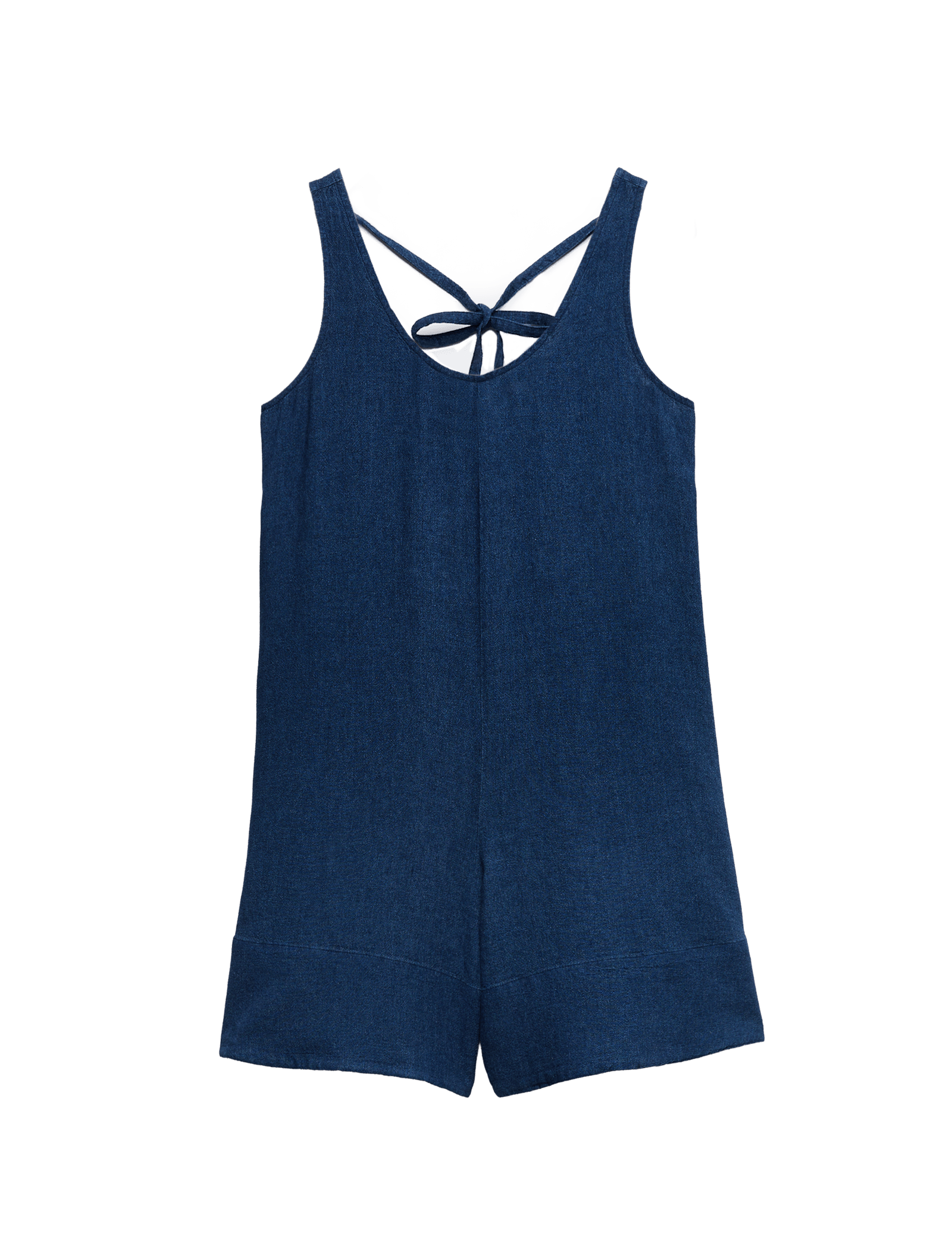 Linen Rich Tie Detail Sleeveless Volume Playsuit - image 3