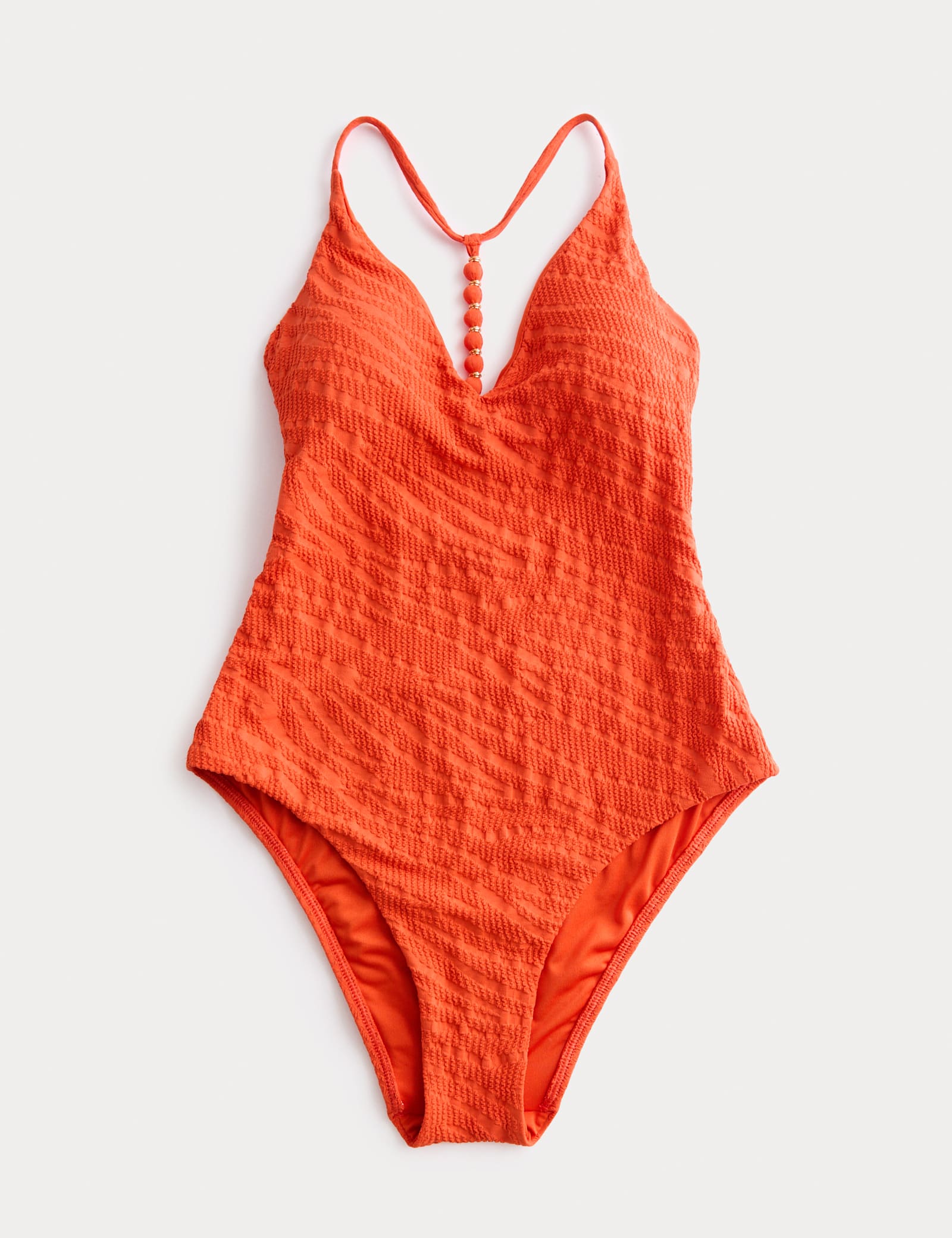 Textured Padded Back Detail Swimsuit - image 1
