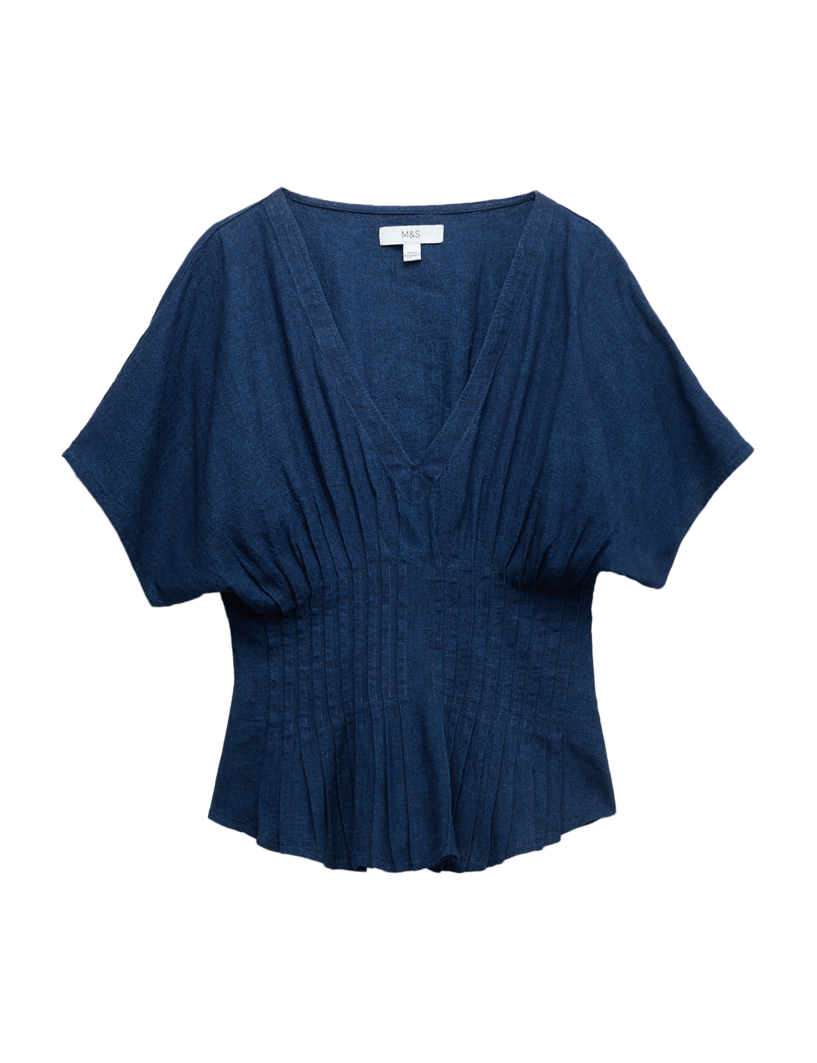 Linen Rich V-Neck Waisted Top - image 3
