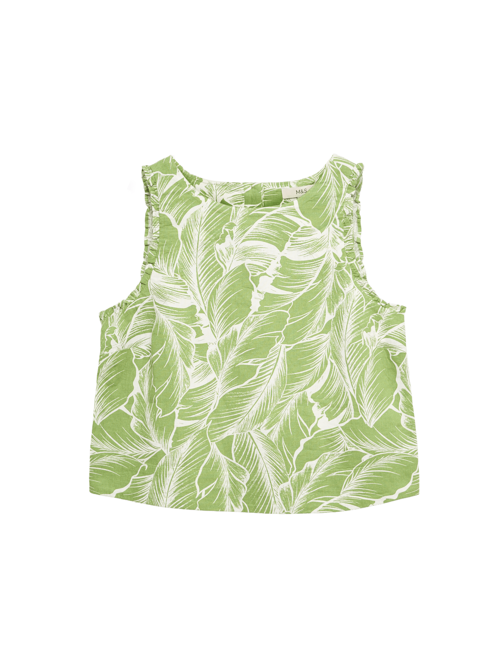 Linen Rich Leaf Print Vest Top - image 3
