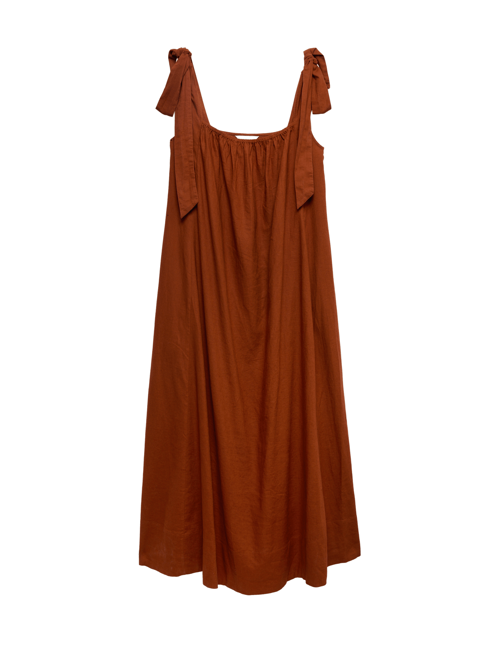 Linen Rich Tie Bow Maxi Beach Dress - image 3