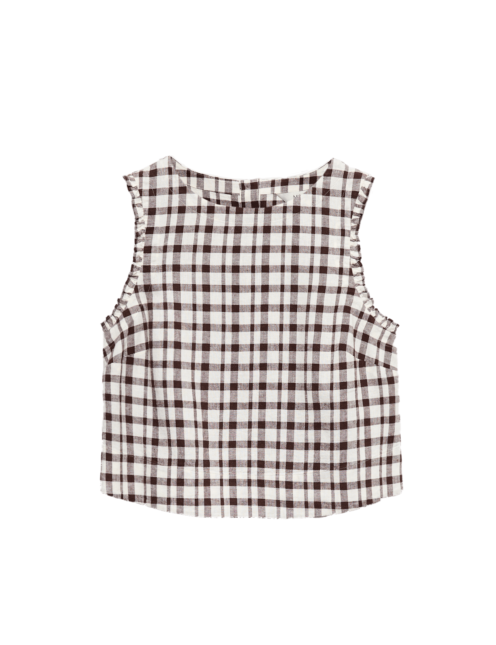 Linen Rich Gingham Vest Top - image 3